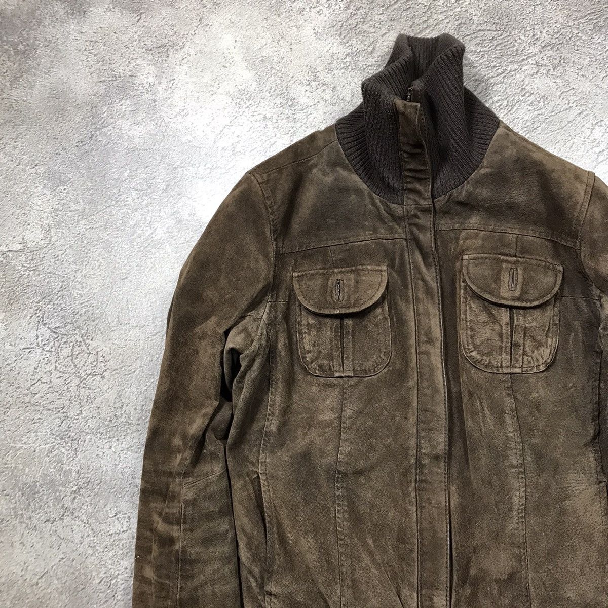 Vintage Vintage 90s Faded Suede Chore Jacket Workwear Skate Rave M Size US M / EU 48-50 / 2 - 3 Thumbnail