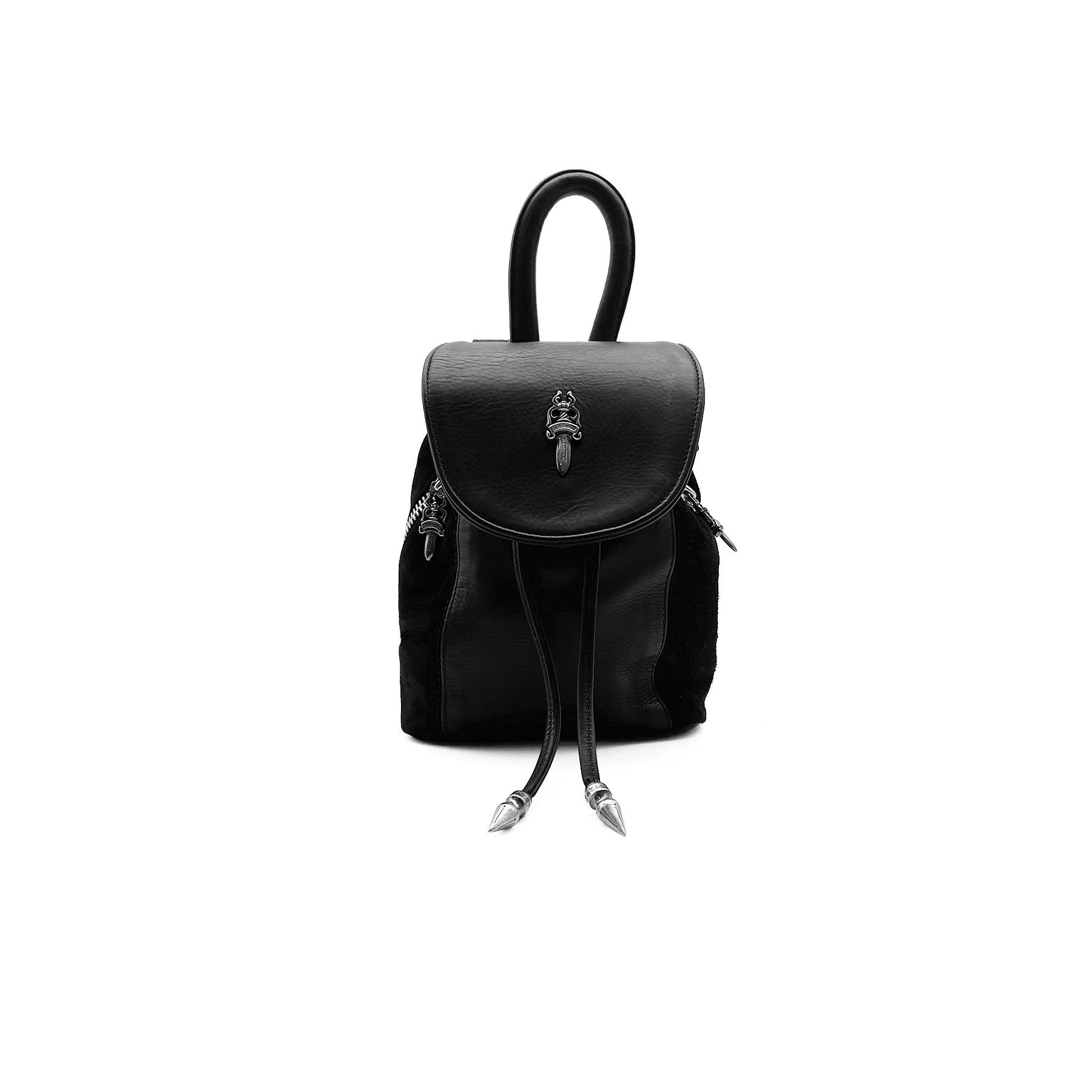 Chrome Hearts Chrome Hearts Silver Dagger Suede Black Bucket Backpack Size ONE SIZE - 1 Thumbnail