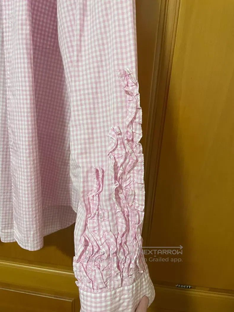 Comme des Garcons Comme des Garcons Pink gingham lace shirt Size US M / EU 48-50 / 2 - 2 Thumbnail
