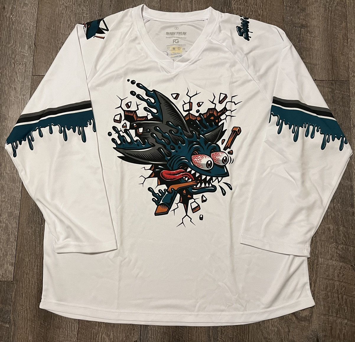 NHL San Jose Sharks SHARK FREAK SGA Jersey Size Medium Size US M / EU 48-50 / 2 - 1 Thumbnail