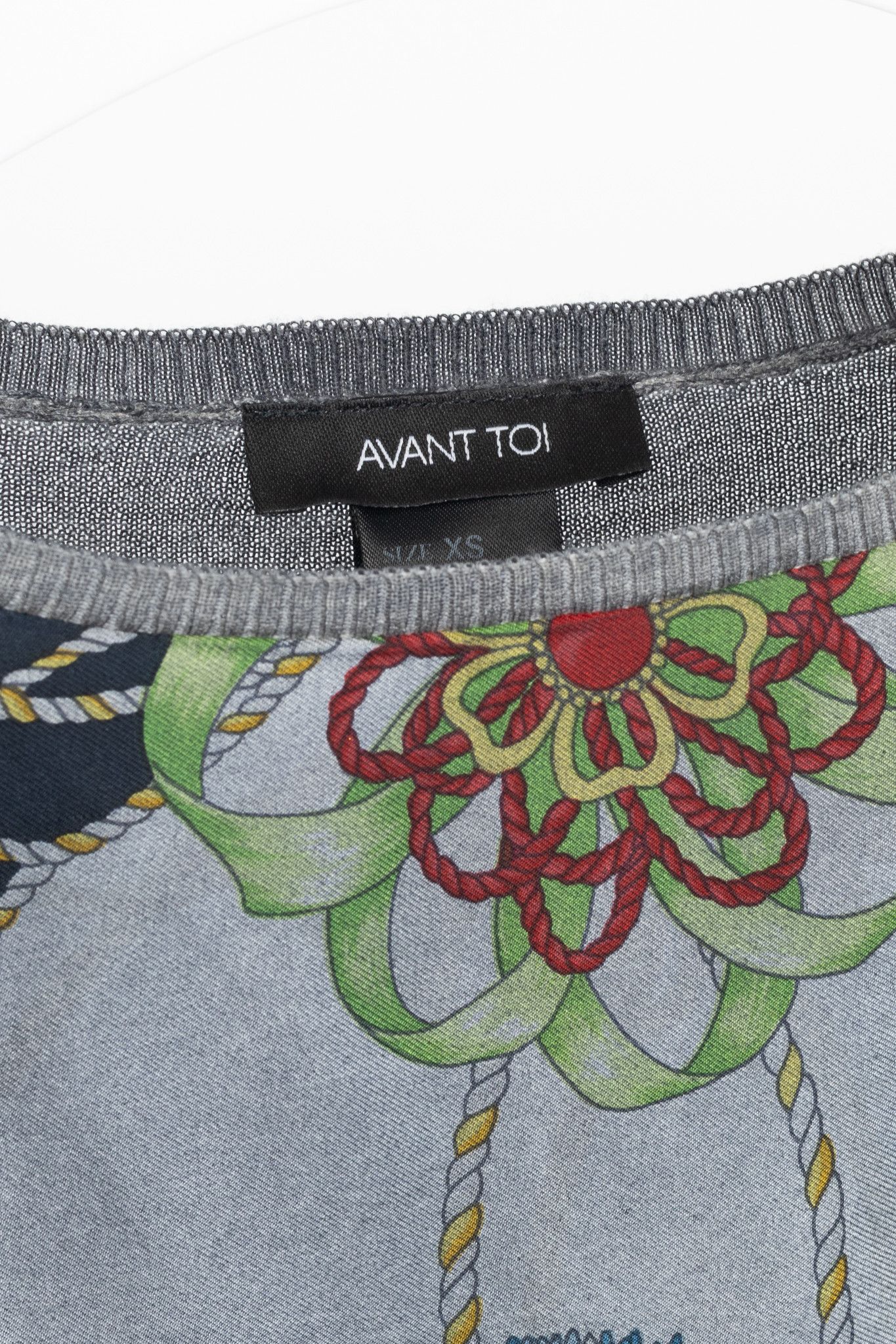Avant Toi Avant Toi Grey Cashmere & Silk Graphic-Front Sweater Size XS / US 0-2 / IT 36-38 - 4 Thumbnail