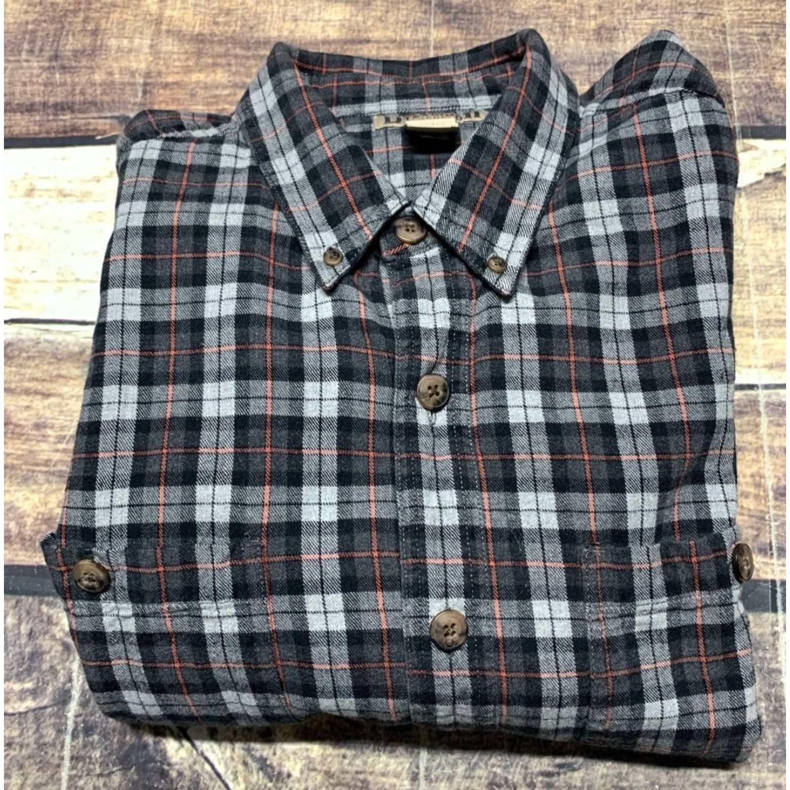 CO Duluth Flannel Shirt Mens L Button-Up Black Gray Plaid Long Sleeve Shirt Size US L / EU 52-54 / 3 - 4 Thumbnail