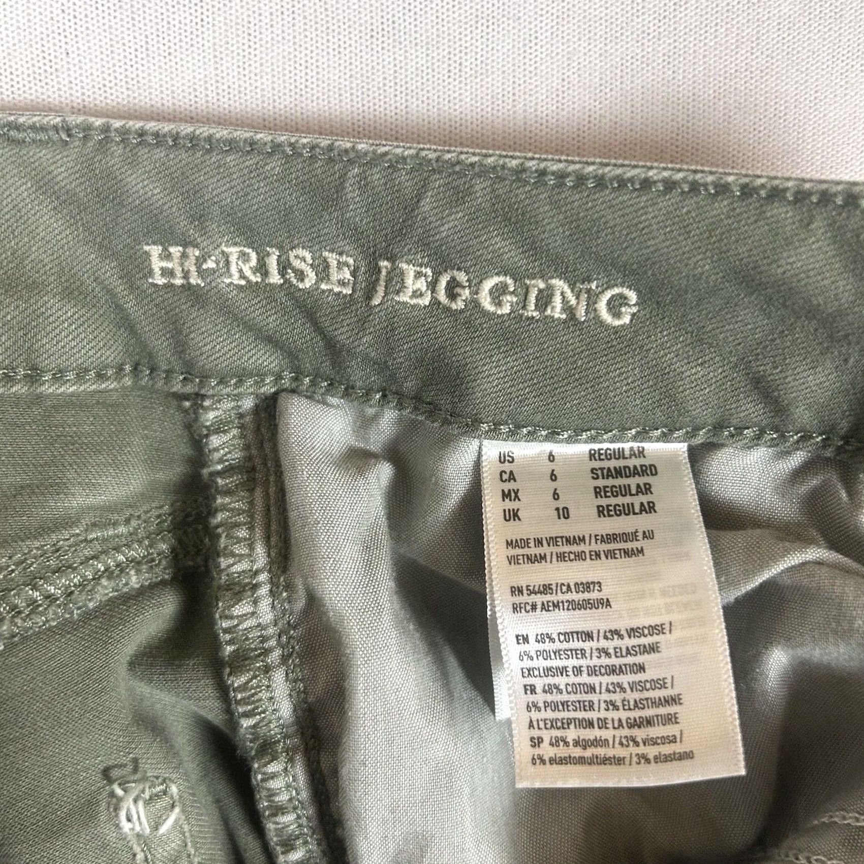 American Eagle Outfitters American Eagle Outfitters Super Stretch X Hi-Rise Jeggings Size 6 Green Jeans Size 28" / US 6 / IT 42 - 4 Thumbnail