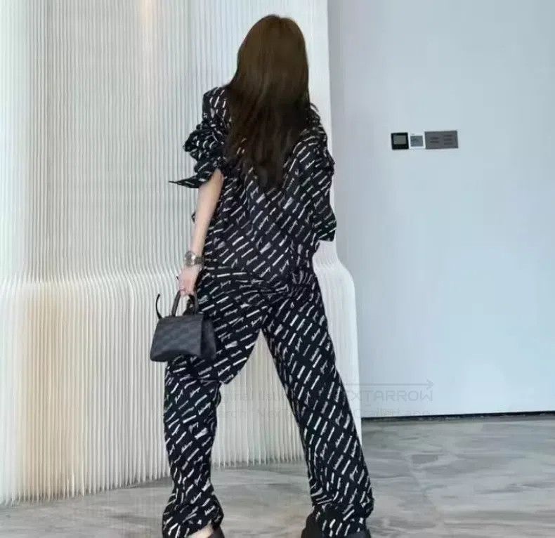 Balenciaga Balenciaga Black Logo Letter Bullet Hole Print Cotton Casu Size US 28 / EU 44 - 9 Thumbnail