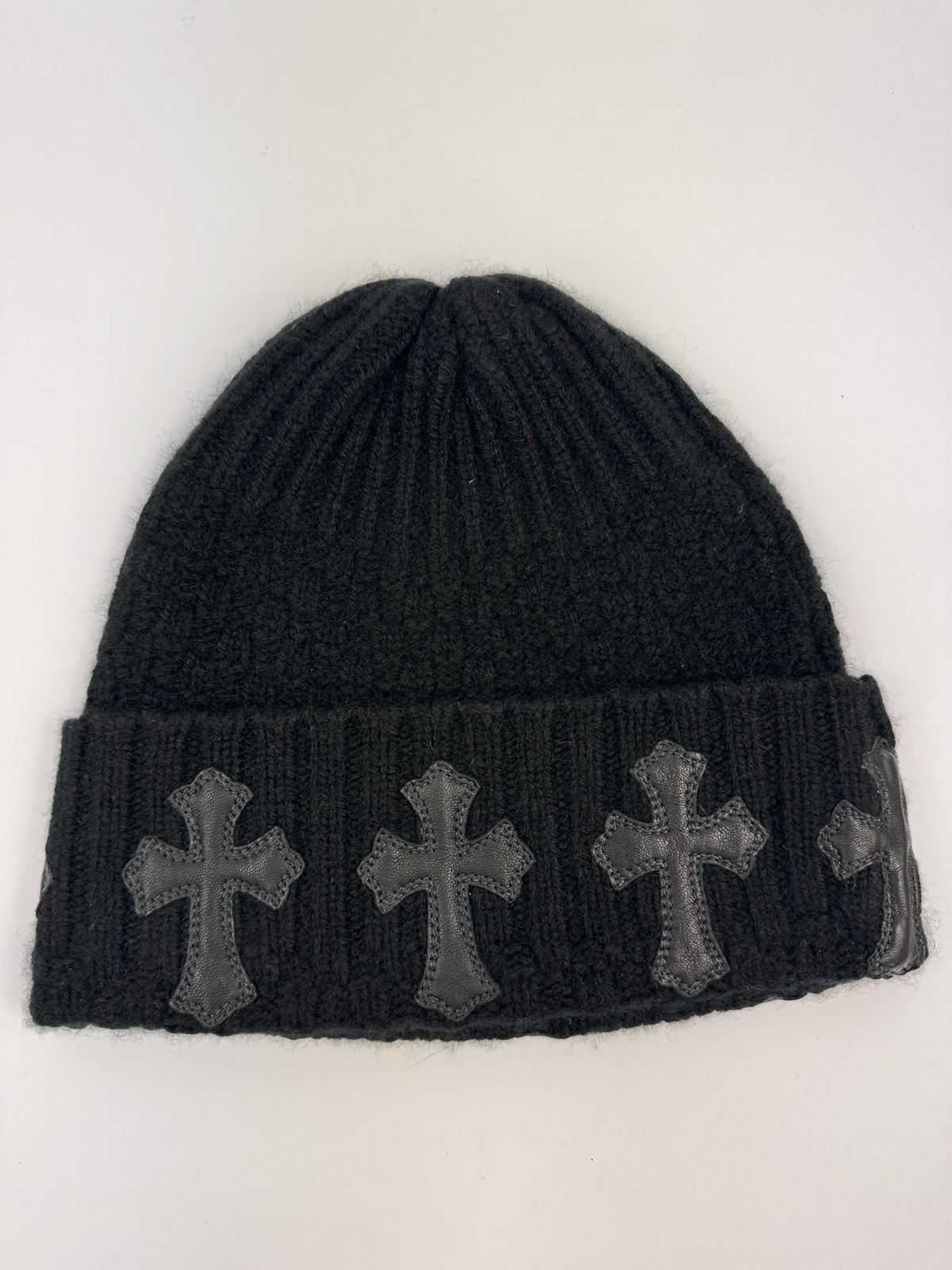 Chrome Hearts LEATHER CROSS PATCH BEANIE ‼️RARE‼️ Size ONE SIZE - 2 Thumbnail