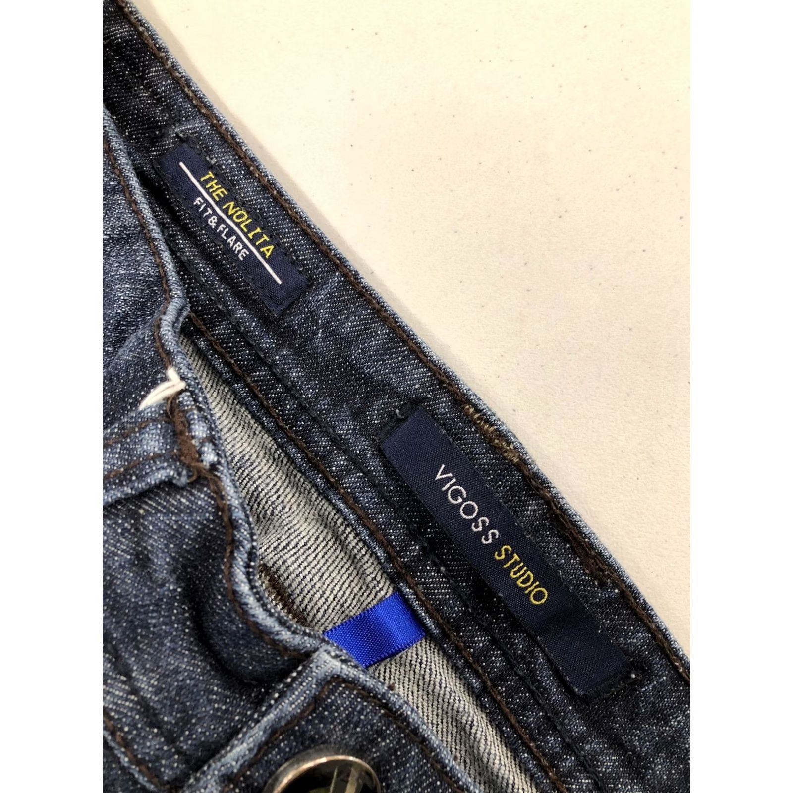 Vintage VIGOSS Jeans Nolita ii Fit & Flare 30x29 Womens Cotton Dark Blue FlairLadies Size 29" - 7 Thumbnail