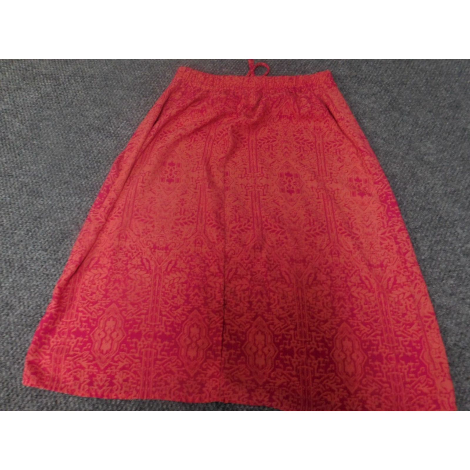 Faded Glory Faded Glory Skirt Womens A-Line Knee Length Pink Floral 4 Stretch Zipper Knit Cotton Wool PU Regular Mid Size 27" / US 4 / IT 40 - 7 Thumbnail