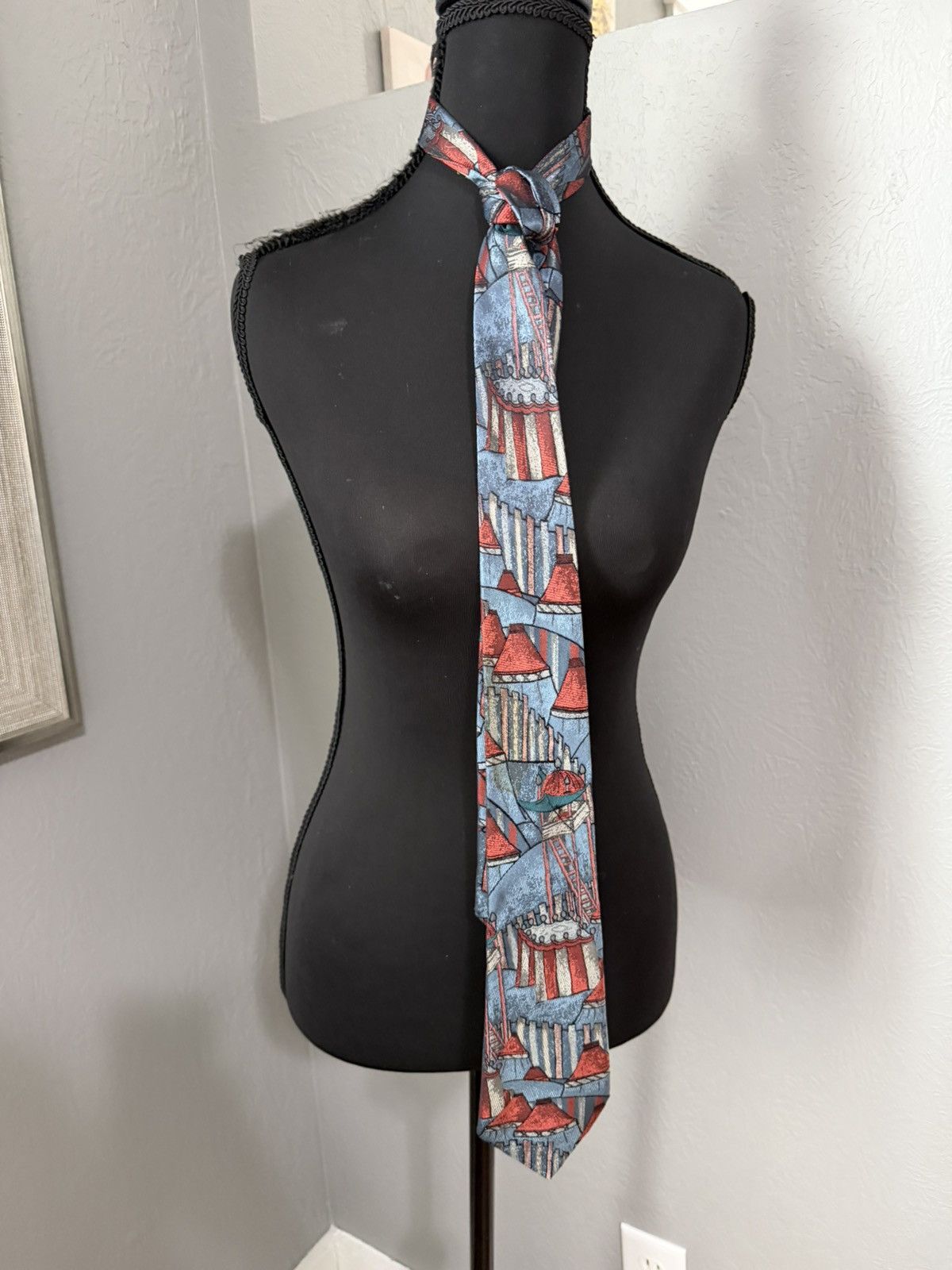 Other Paco Rabanne Paris 100% Silk Big Top Circus Abstract Tie Size ONE SIZE - 1 Thumbnail