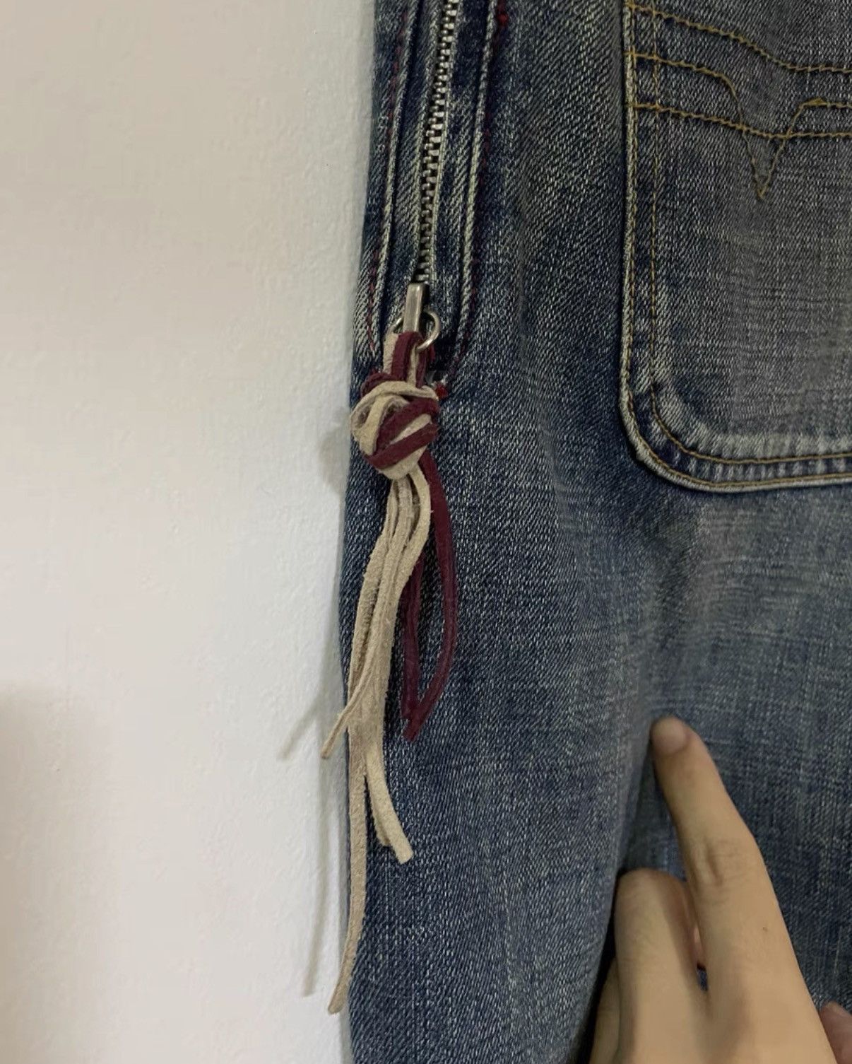 Diesel Diesel Distressed Relaxed Wide-Leg Denim Jeans Size US 34 / EU 50 - 5 Thumbnail