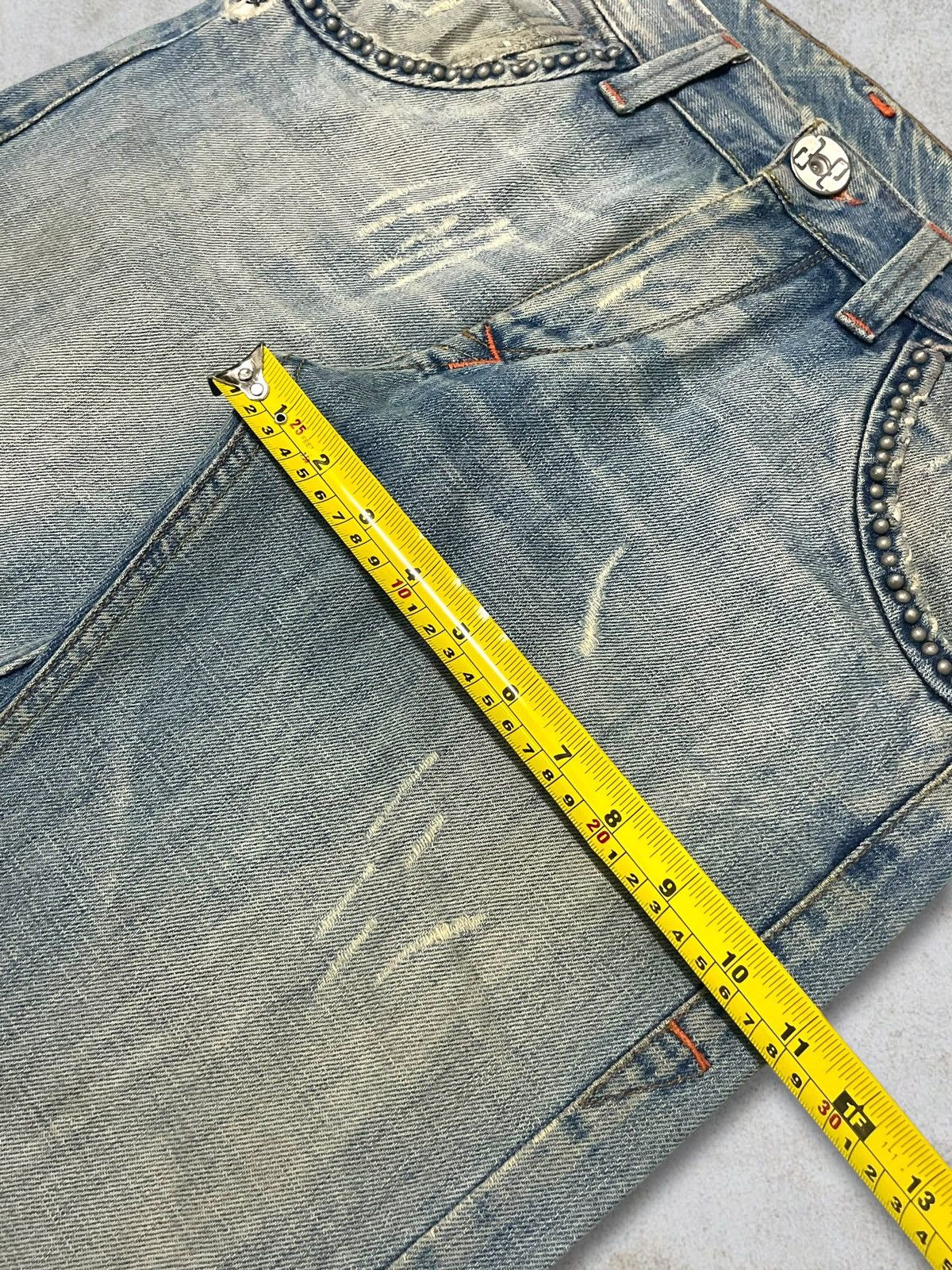 Japanese Brand Vintage Italian CJ Distressed Splatter Piercing Beads Jeans Size US 30 / EU 46 - 19 Thumbnail