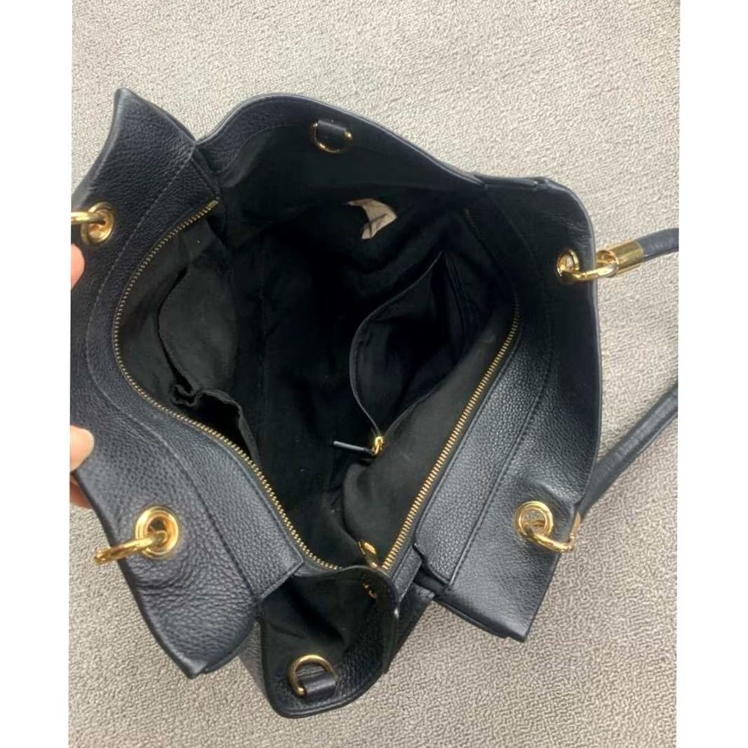 Marc Jacobs Marc Jacobs Women Med Black Pebbled Leather Satchel Tote Gold Plate Size ONE SIZE - 6 Thumbnail