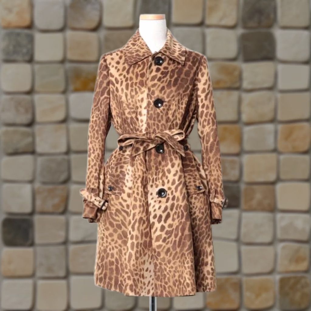 Hysteric Glamour Hysteric Glamour Leopard Print Coat Waist Belt A-Line Made in Japan Free Womens Size ONE SIZE - 1 Thumbnail