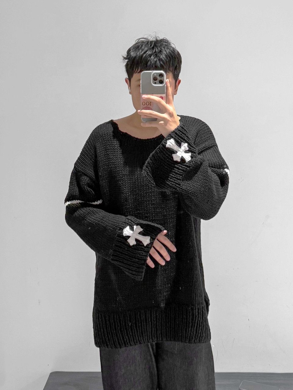 Chrome Hearts Chrome Hearts Cashmere Cross Patch Sweater Size US L / EU 52-54 / 3 - 12 Thumbnail