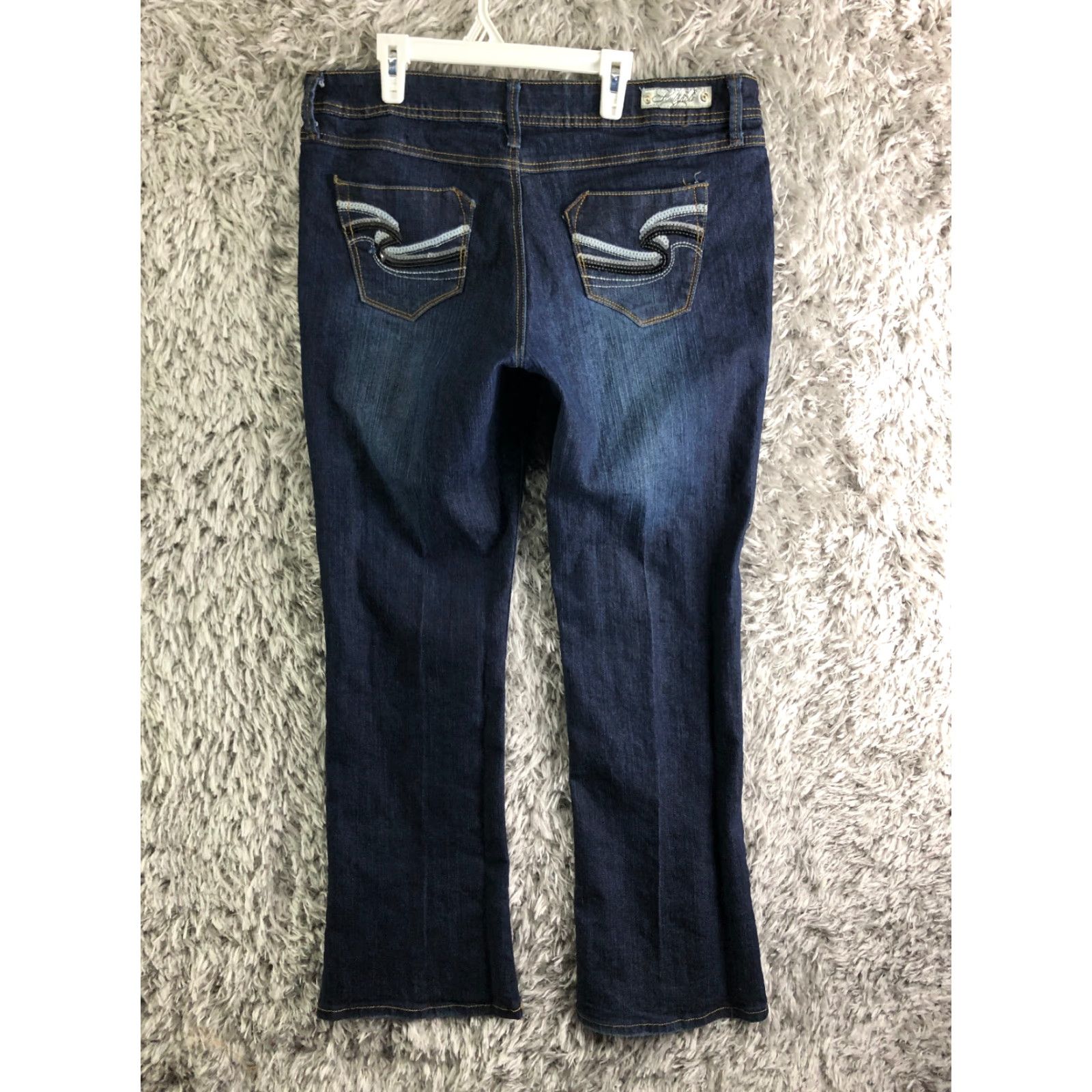 Southpole Southpole Jeans Juniors Size 15 Mid Rise Bootcut Dark Wash Blue Denim Jeans Womens Regular 5-Pocket Cotton Zip Belt Loops Medium Wash Size 36" / US 14 / IT 50 - 5 Thumbnail