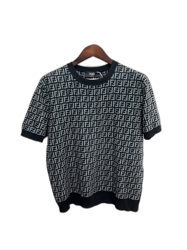 Fendi Fendi Black and Gray Wool Short Sleeve Size US L / EU 52-54 / 3 - 1 Thumbnail