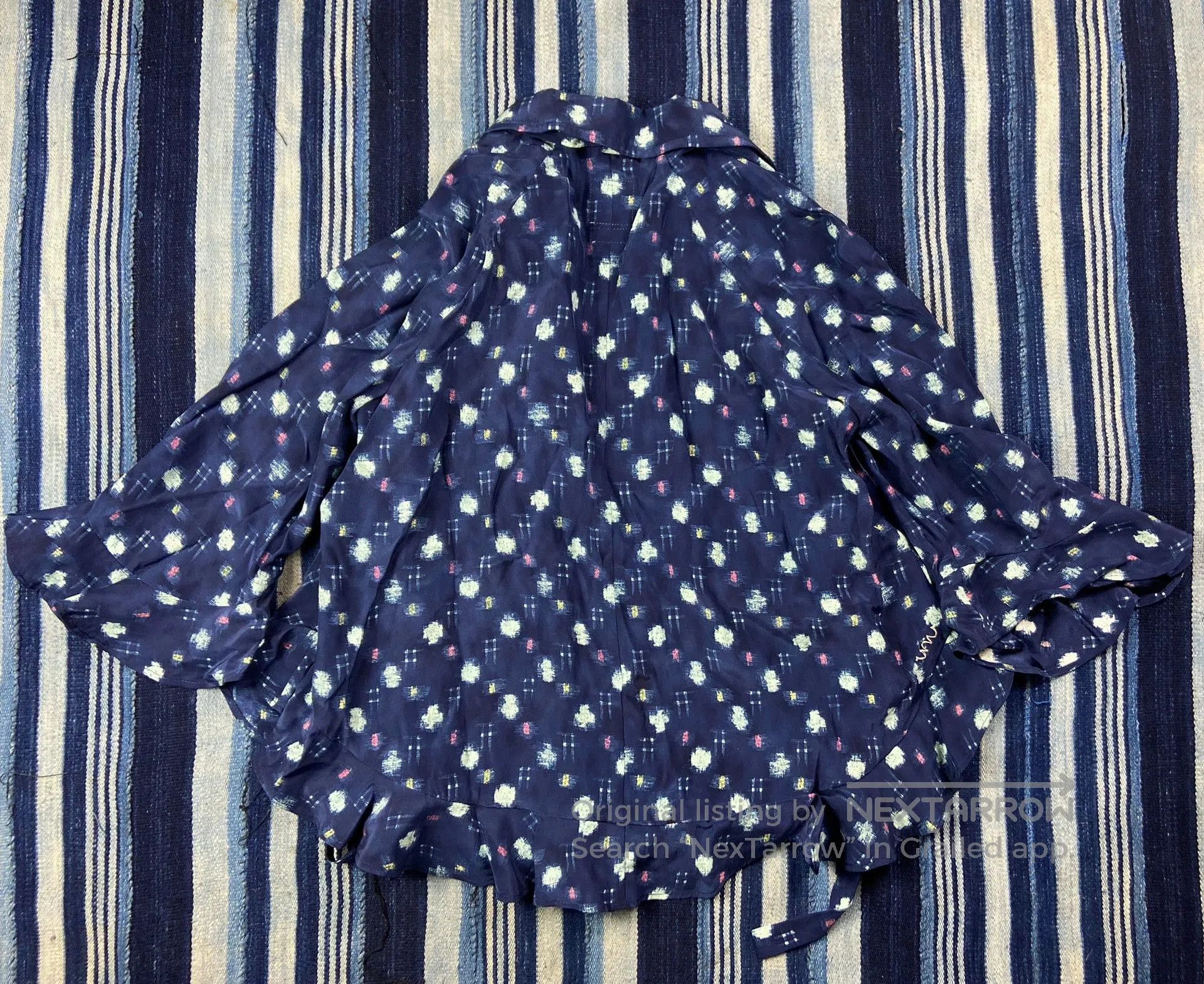 Visvim navy silk ruffle shirt by visvim. Size S / US 4 / IT 40 - 4 Thumbnail