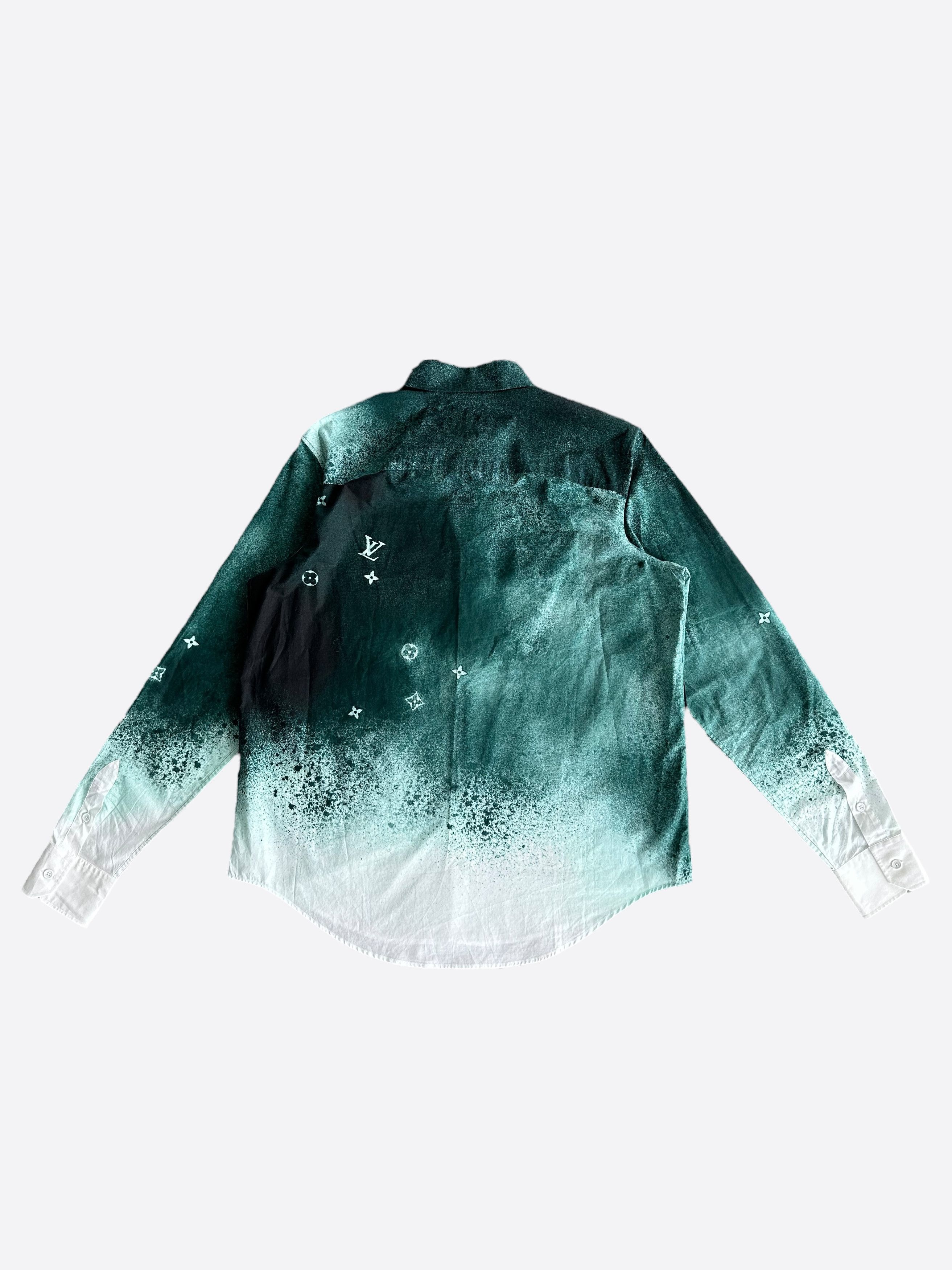 Louis Vuitton Louis Vuitton Green & White Monogram Button Up Shirt Size US M / EU 48-50 / 2 - 2 Thumbnail