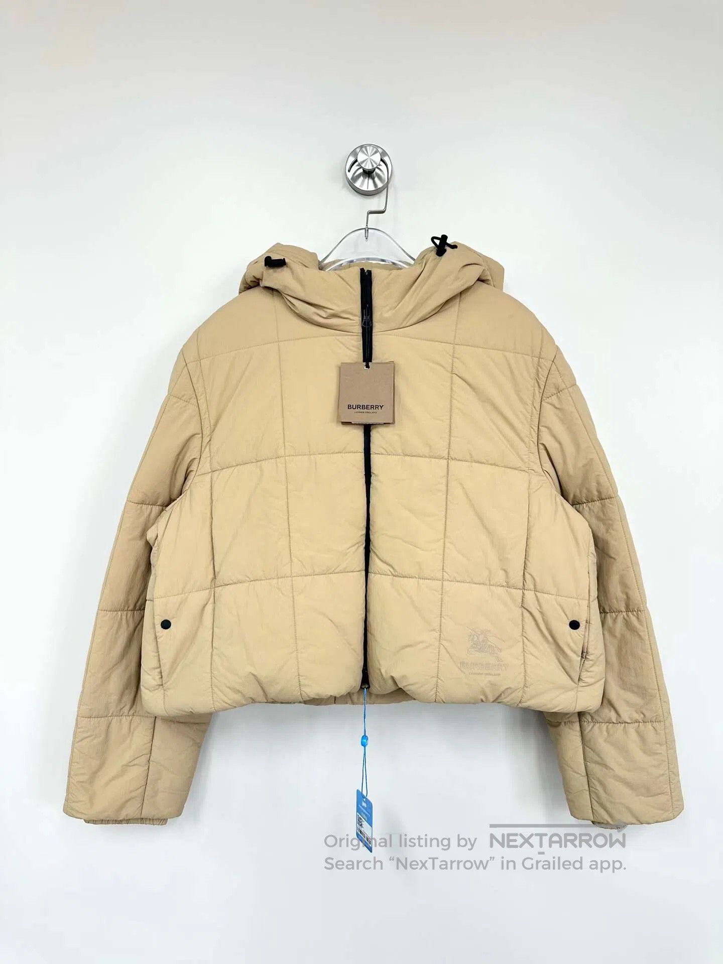 Burberry Burberry Khaki War Horse Logo Zipper Hooded Short Down Jac Size M / US 6-8 / IT 42-44 - 1 Thumbnail