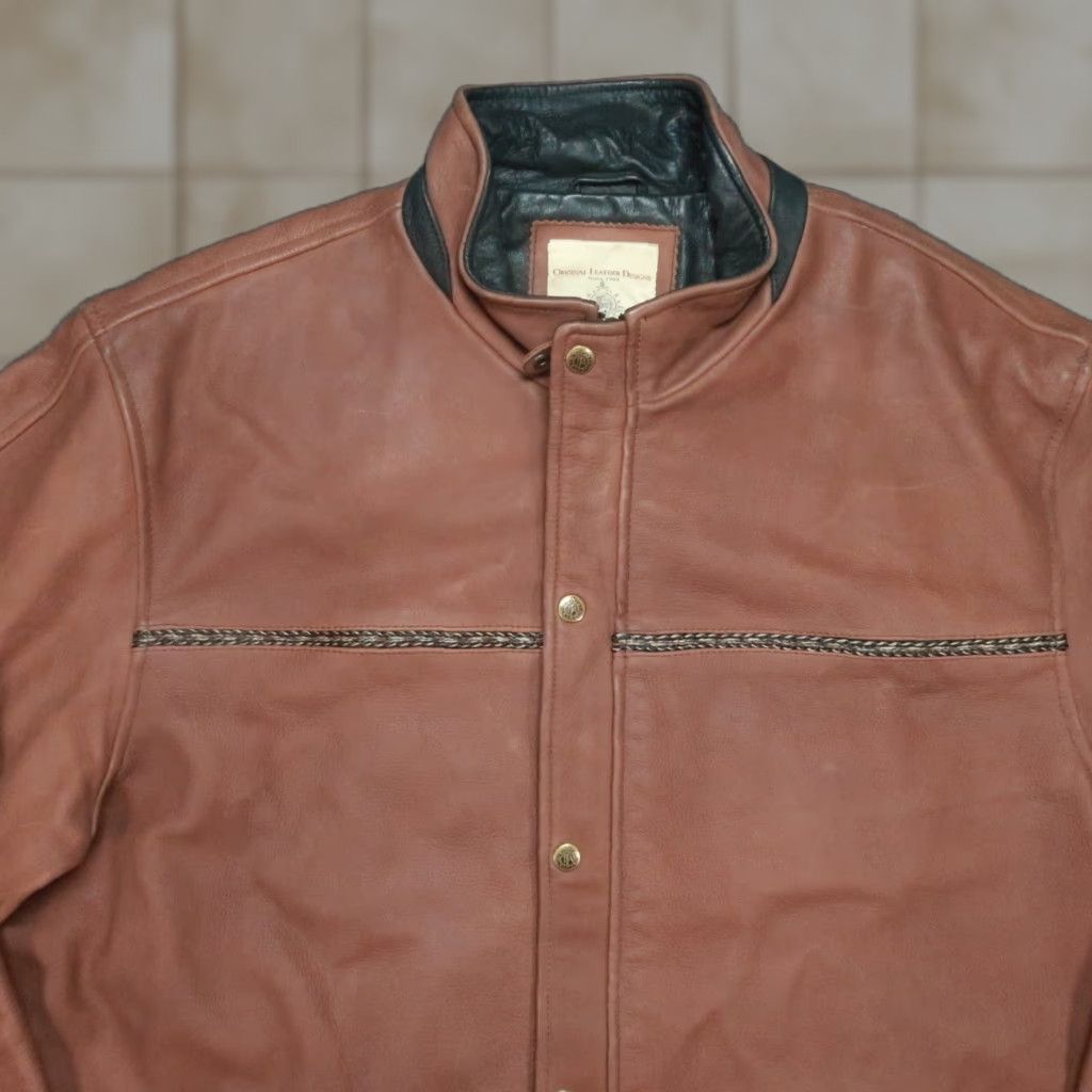 The Territory Ahead Territory Ahead Jacket Mens XL Brown Leather Quilt Lined Full Zip Snap Size US XL / EU 56 / 4 - 1 Thumbnail