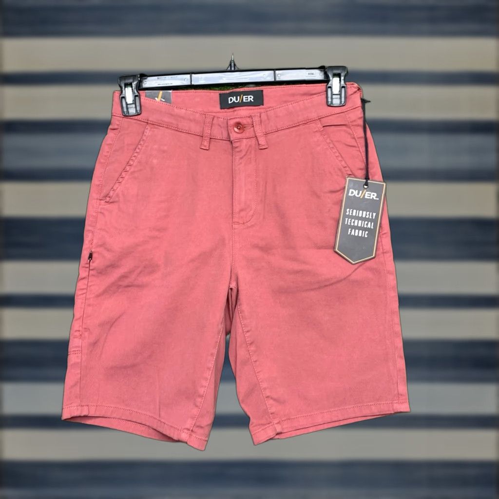 DUER Shorts Men's 28 Red Live Lite Stretch Chino Inseam Zip