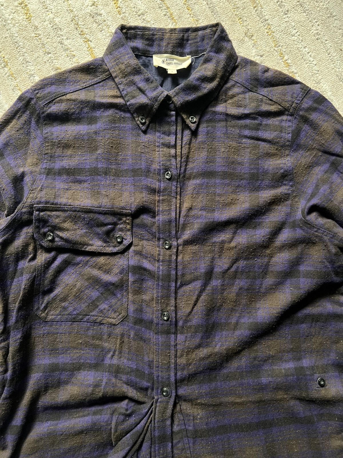 Isabel Marant × Isabel Marant Etoile Isabel Marant Etoile Checked Cotton Long Dress Shirt Size S / US 4 / IT 40 - 4 Thumbnail