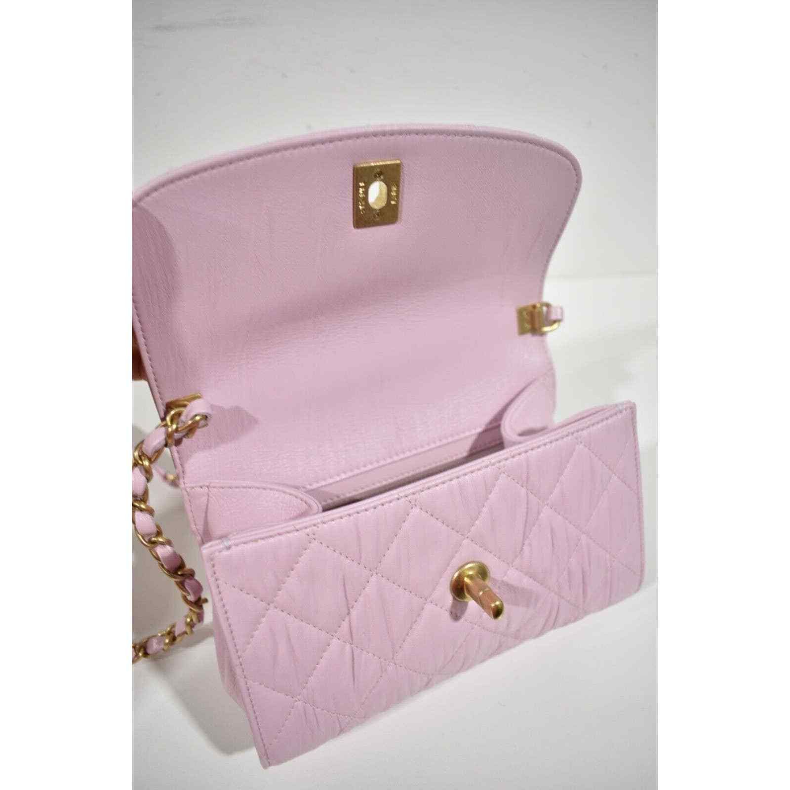 Chanel Chanel Mini Flap Top Handle Gold Chain Quilted Crossbody Bag Size ONE SIZE - 10 Thumbnail