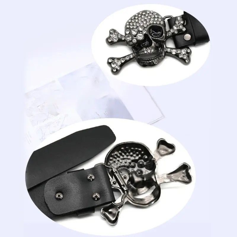 Japanese Brand × Vintage Rhinestone Skull Buckle Belt Size ONE SIZE - 3 Thumbnail