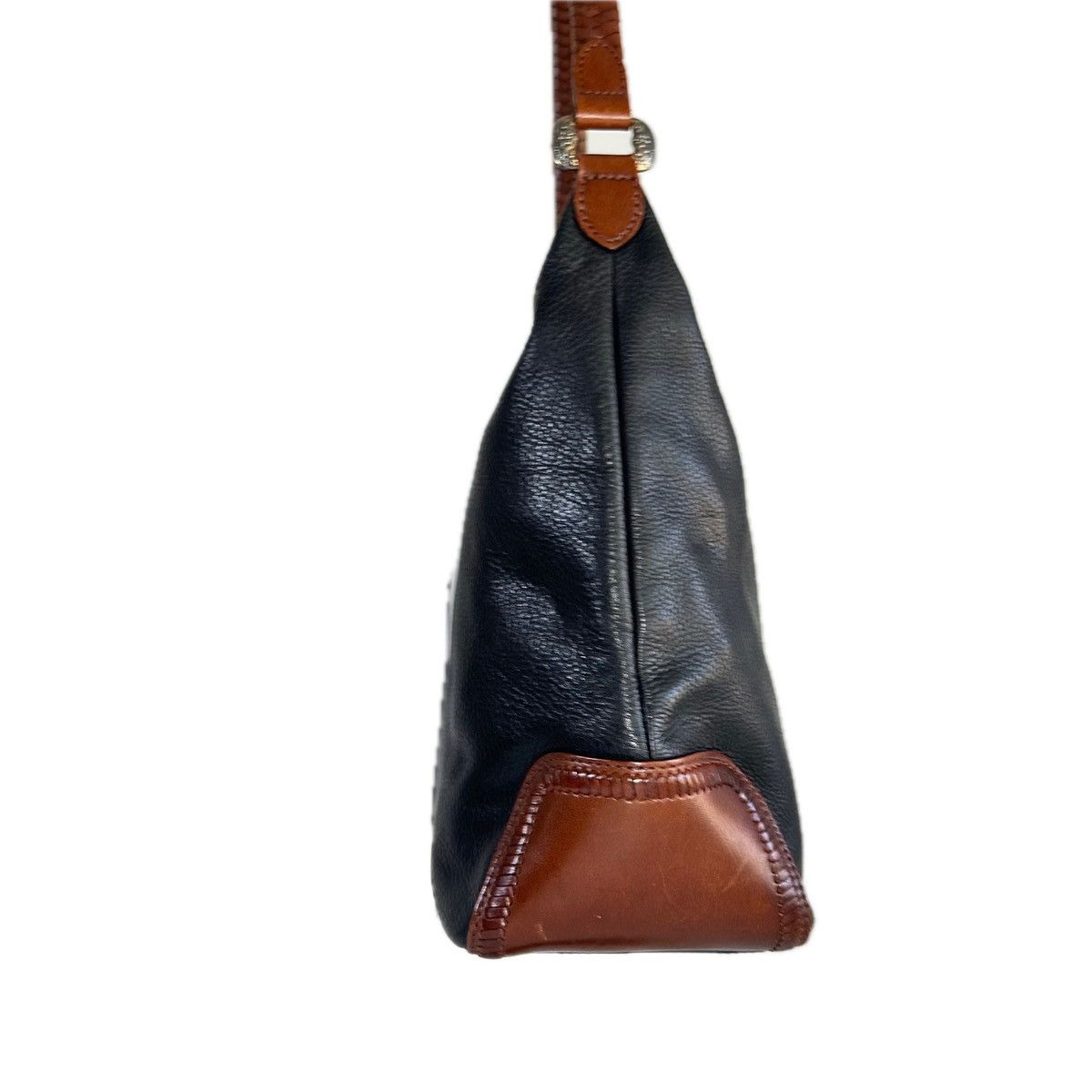 Fossil Vintage Fossil Black Leather Accents Brailed Strap Hobo Bag Size ONE SIZE - 7 Thumbnail