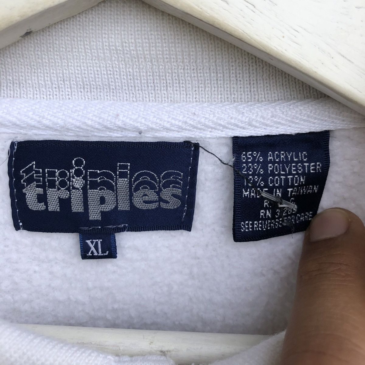 Vintage Vintage 90s Triples Polo Sweatshirt Stripe Pullover Size US XL / EU 56 / 4 - 8 Thumbnail