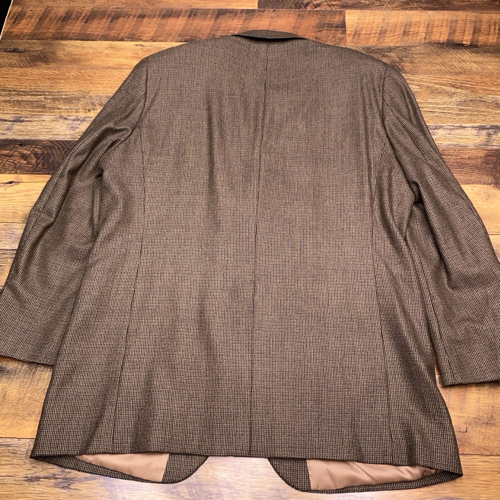 Chaps Chaps Sport Coat Blazer 46 Long Brown Wool Lambswool Regular Single-Breasted Notch Lapel Mens Jacket Coat Color Brown Brand Chaps Size 46 Long Size 46R - 2 Thumbnail