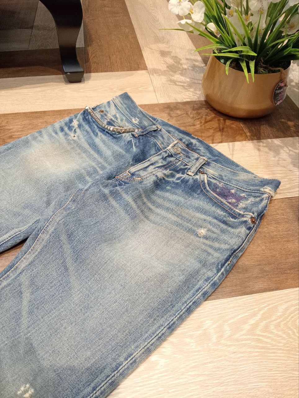 Hysteric Glamour HYSTERIC GLAMOUR KINKY BLUE DISTRESSED SELVEDGE DENIM JEANS Size US 30 / EU 46 - 6 Thumbnail