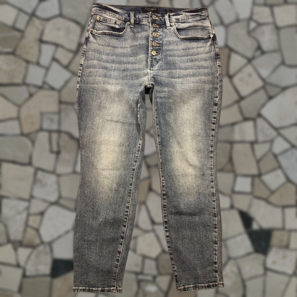 Lucky Brand Lucky Brand Jeans Bridgette Skinny Women 12 Regular Blue 26 Inseam Button Fly High Rise 11.5 In 5-Pocket Denim Stretch Size 34" / US 12 / IT 48 - 1 Thumbnail