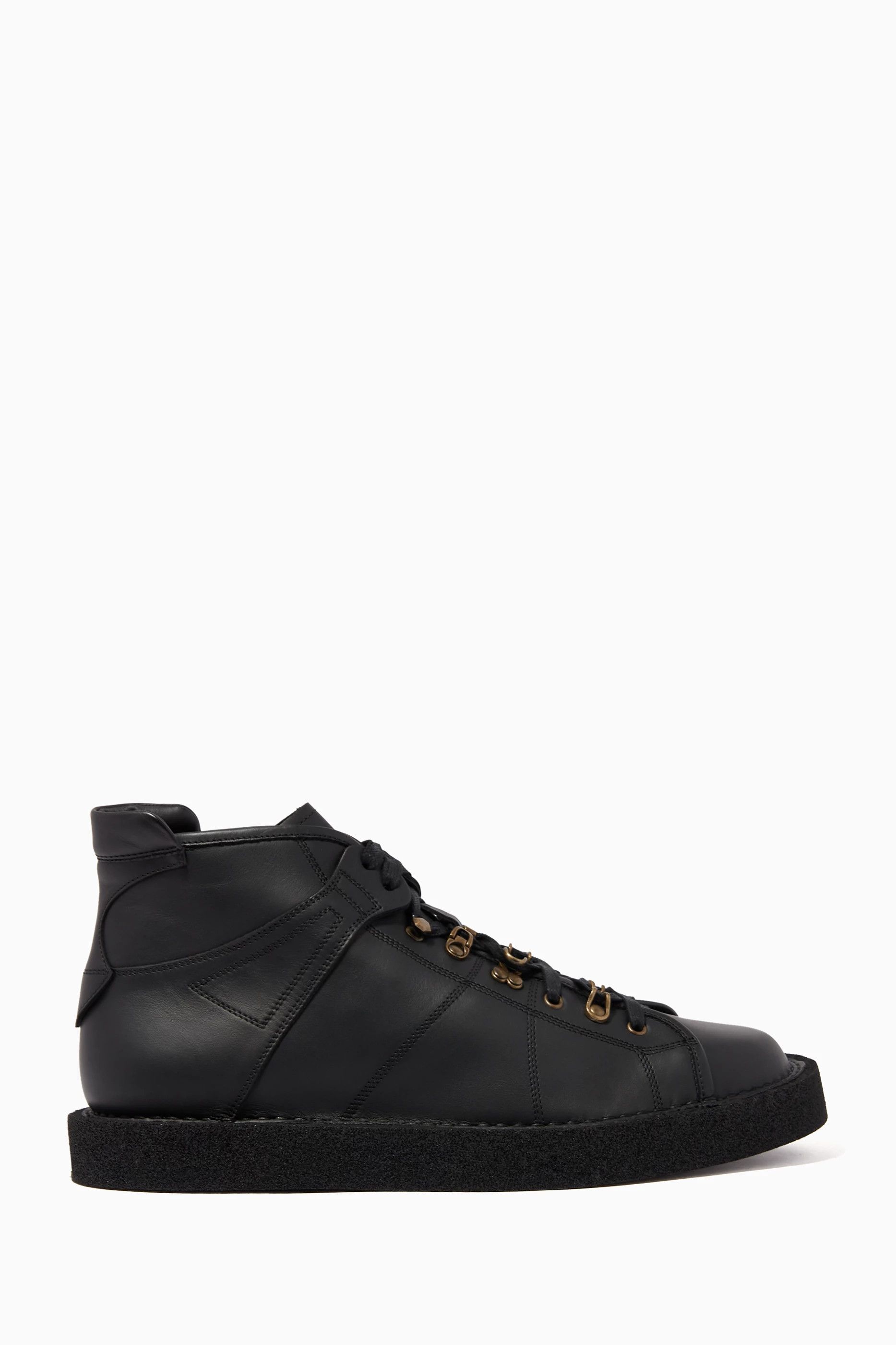 Dolce & Gabbana o1y0125 Leather Ankle Boots in Black Size US 11 / EU 44 - 1 Thumbnail