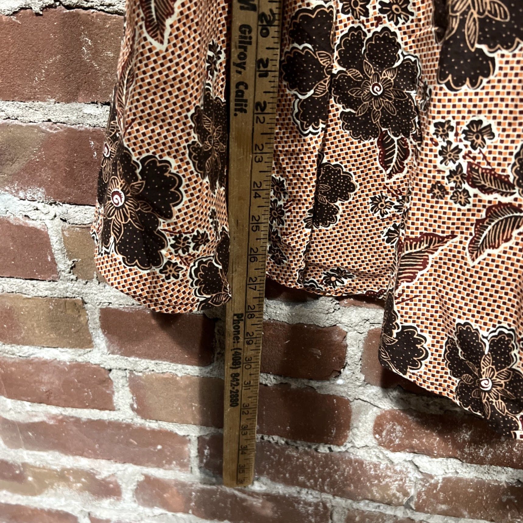 Vintage Michael J Y2K Floral Skirt Womens Short XL Brown Cotton Canvas Zipper Ruffle Bohemian 90s Fairy Theme Ladies Size 40" / US 18 - 4 Thumbnail