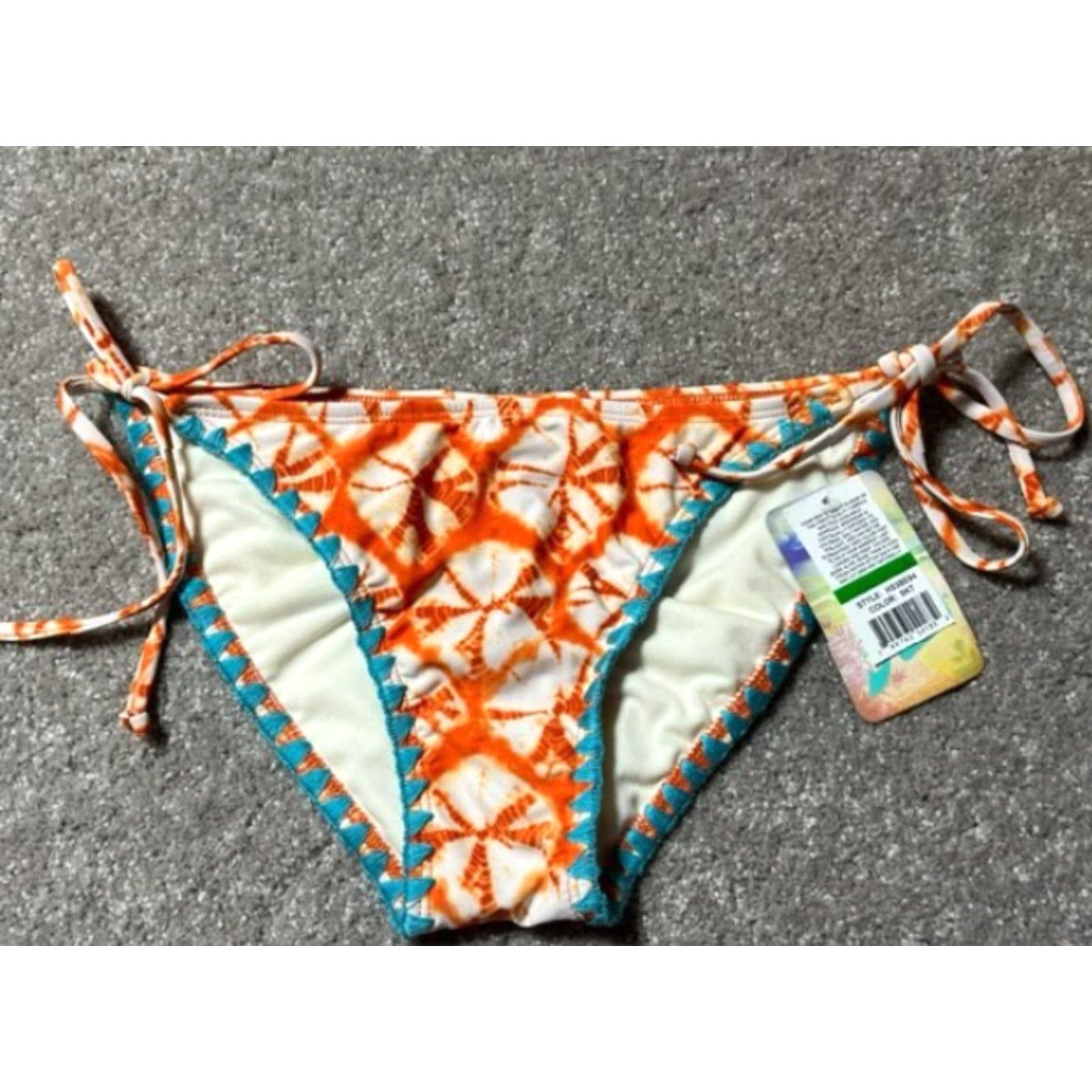 Vintage Hobie Side Tie Bikini Bottom L Boho Chic Batik Hippie Tribal Beach Artistic Womens Beachwear Ballet? Size 36" / US 14 / IT 50 - 2 Thumbnail