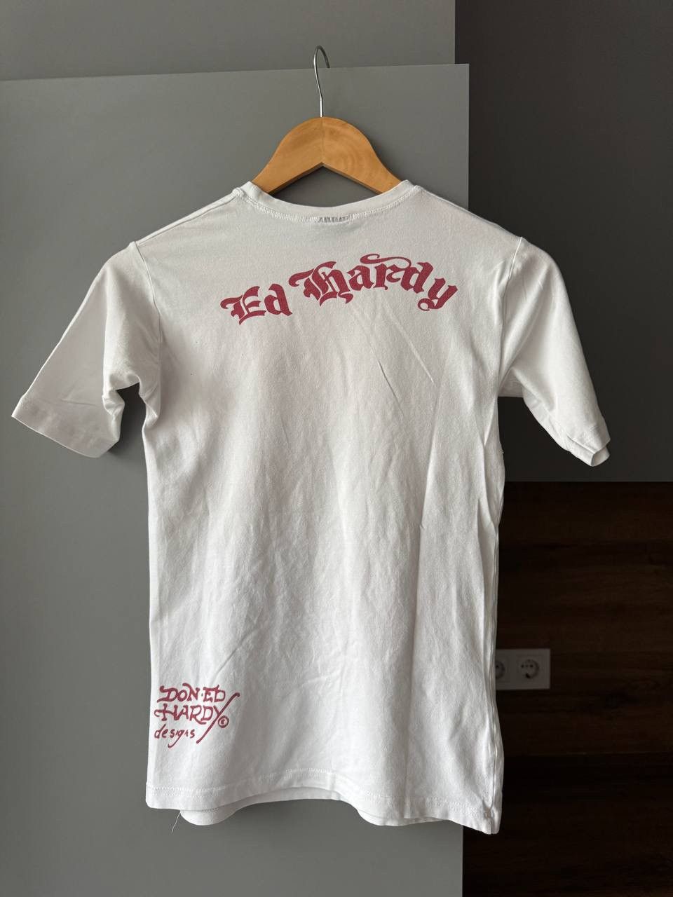 Ed Hardy × Vintage Vintage 00's Women's Ed Hardy T-Shirt in White Size S / US 4 / IT 40 - 3 Thumbnail