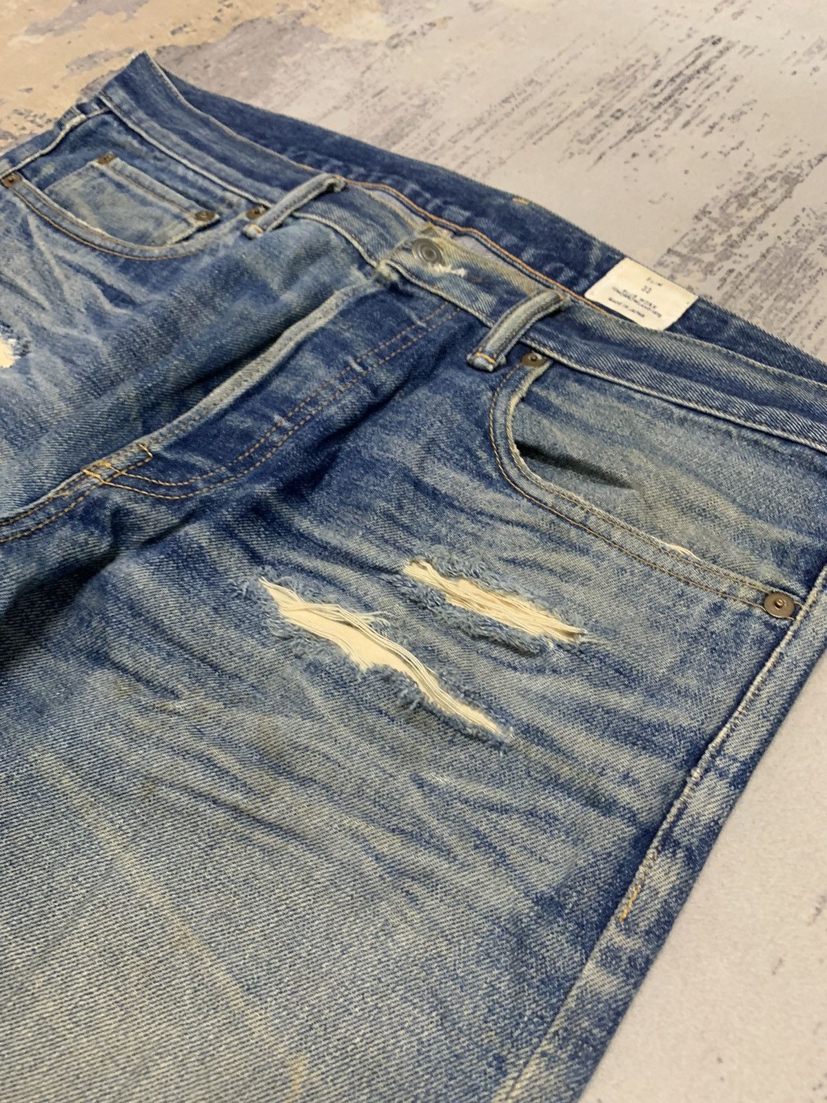 Japanese Brand Japanese Blue Work Custom Sashiko Boro Selvedge Denim Size US 35 - 8 Thumbnail