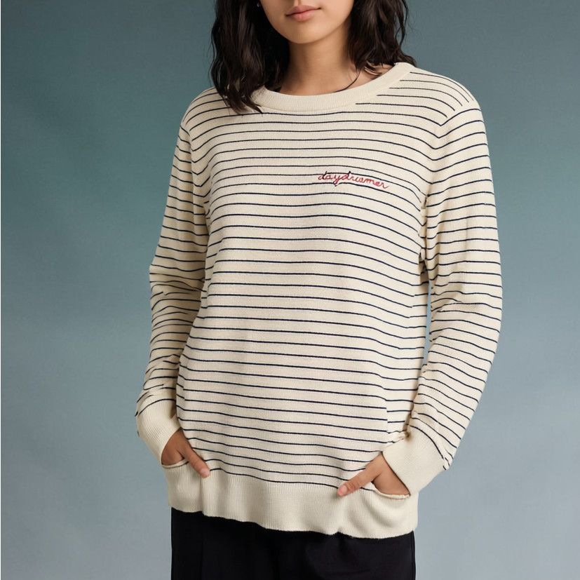 Banana Republic Banana Republic Daydreamer Stripe Sweater Cream Size S / US 4 / IT 40 - 1 Thumbnail