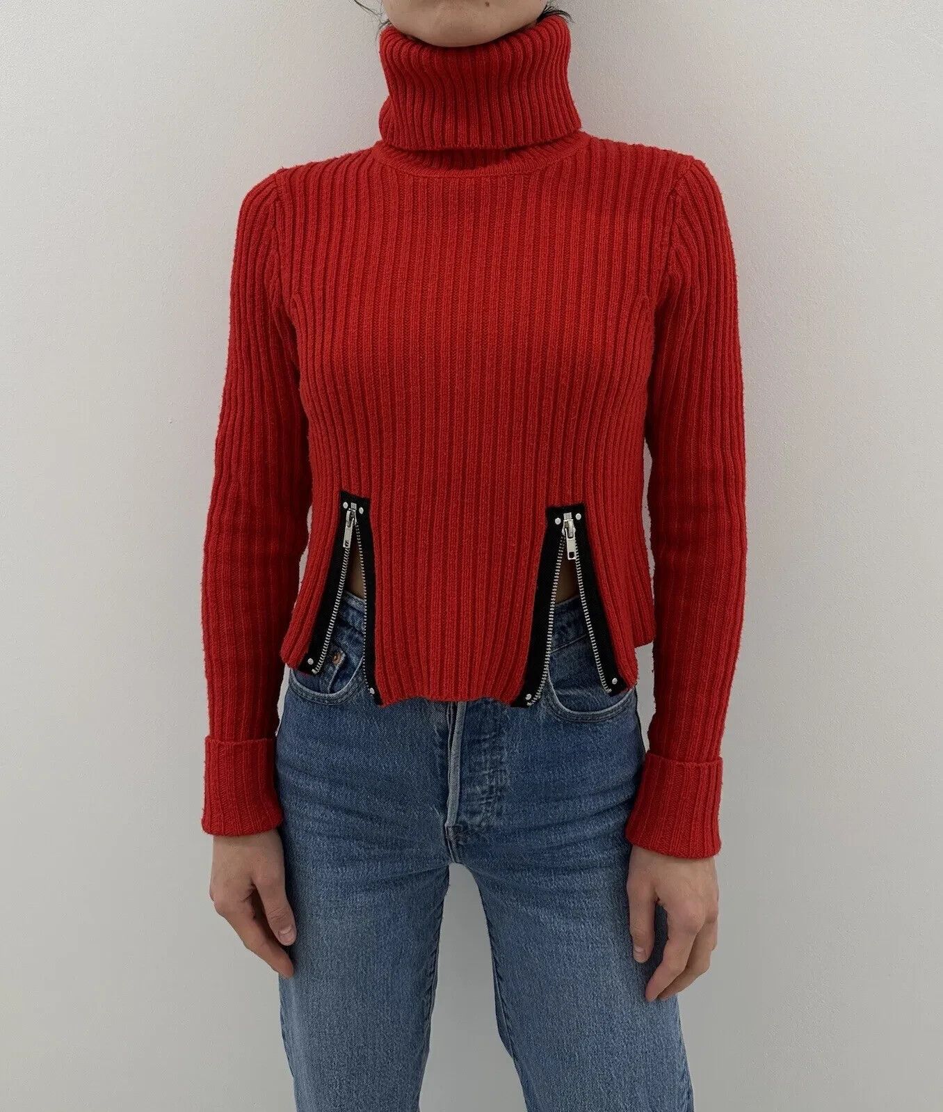 Jean Paul Gaultier Jean Paul Gaultier Lindex Knit Red Sweater Womens Size XS Size XS / US 0-2 / IT 36-38 - 1 Thumbnail