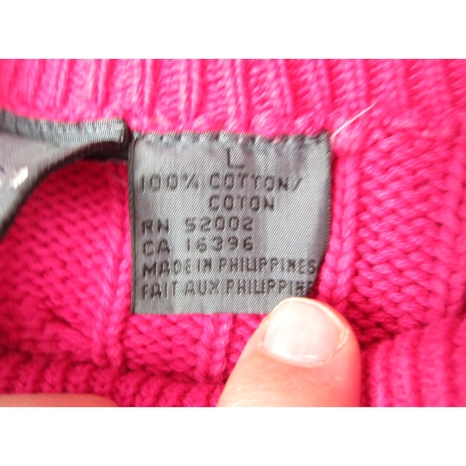 Pinko VINTAGE Lizwear Sweater Womens L Pink Cable Knit Mock Neck Cotton 90s Mens Womens Boys Girls Size L / US 10 / IT 46 - 4 Thumbnail