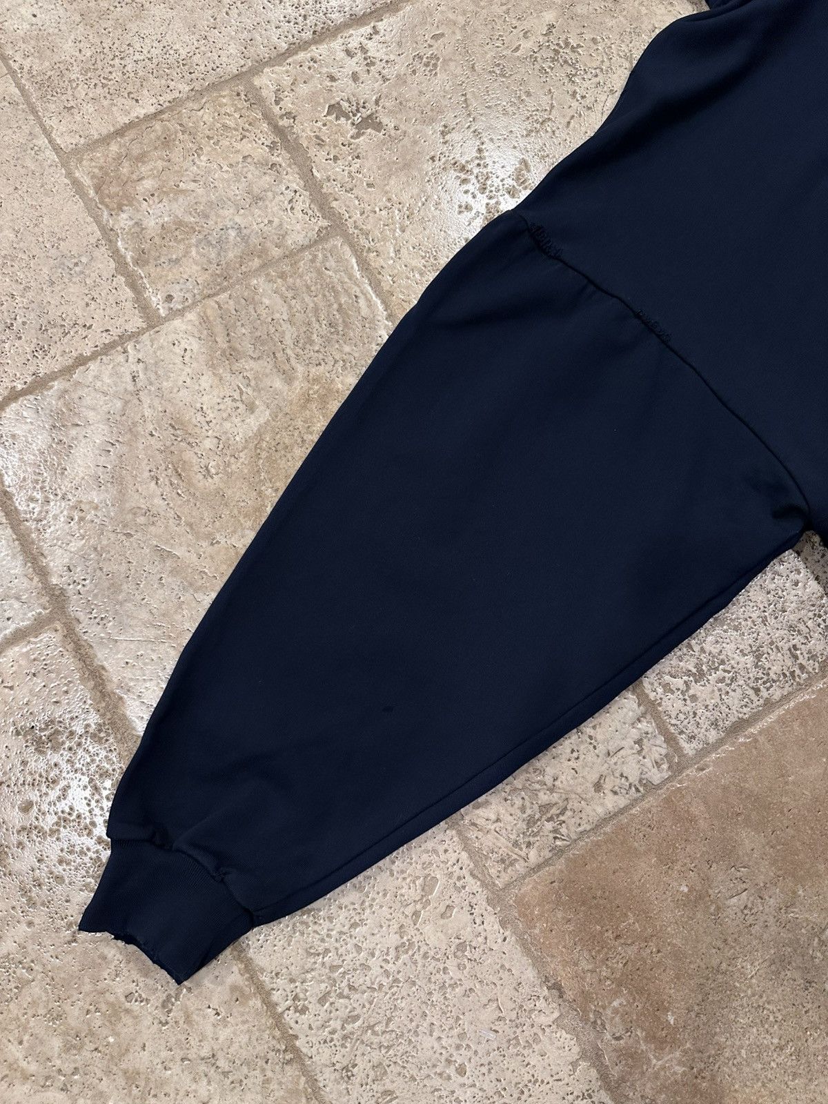 Balenciaga Balenciaga “Be Nice” France Dark Navy 2023 Distressed Hoodie Size US XL / EU 56 / 4 - 11 Thumbnail