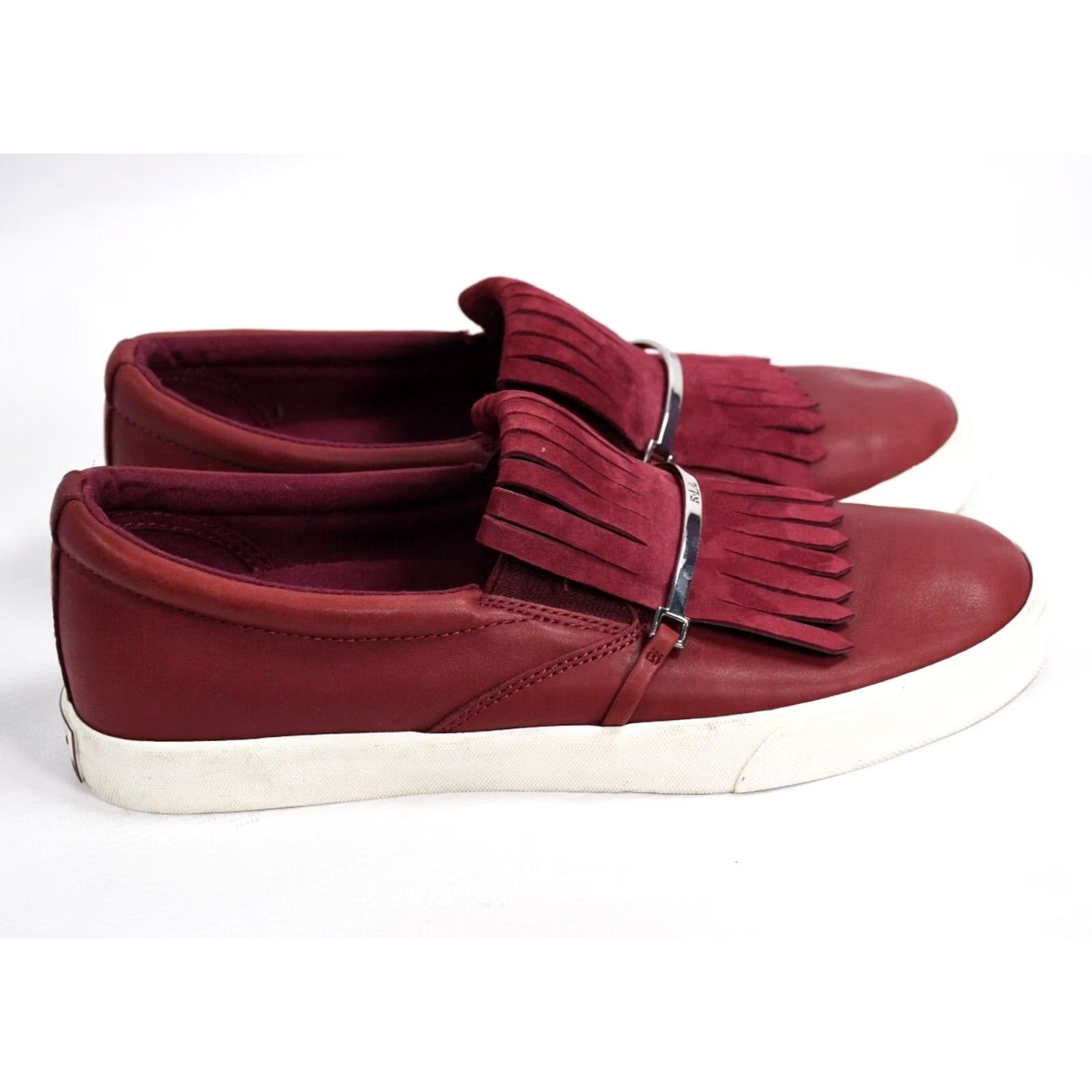 Ralph Lauren Ralph Lauren Reanna Leather Sneakers Fringe Women US 8 Size 39 Red Leather Fringe Sneakers Women's Casual Athletic Shoes Size US 6 / IT 36 - 3 Thumbnail