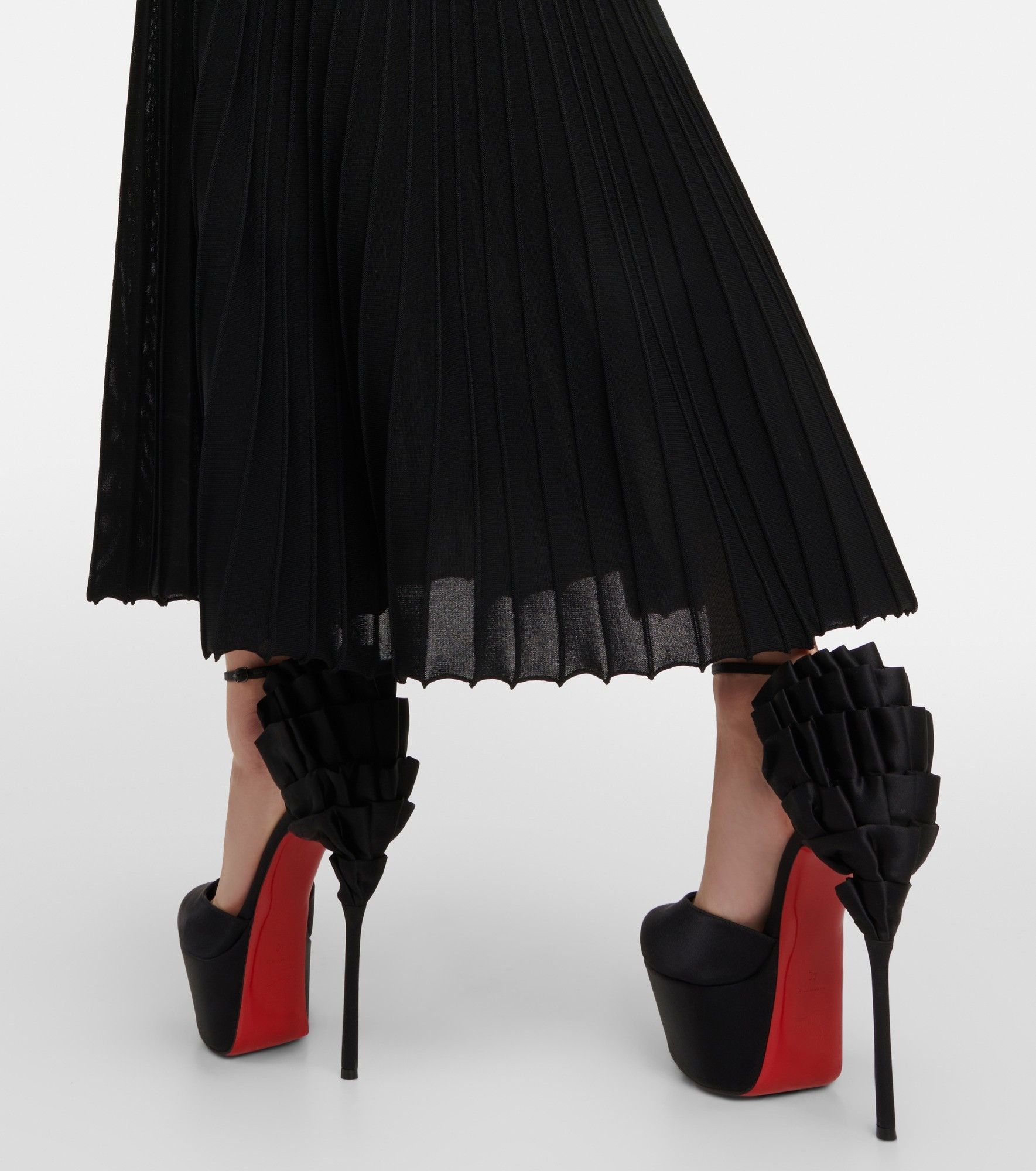 Christian Louboutin o1s1wg110325 Maria Frou Alta 160 in Black Size US 12 / IT 42 - 5 Thumbnail