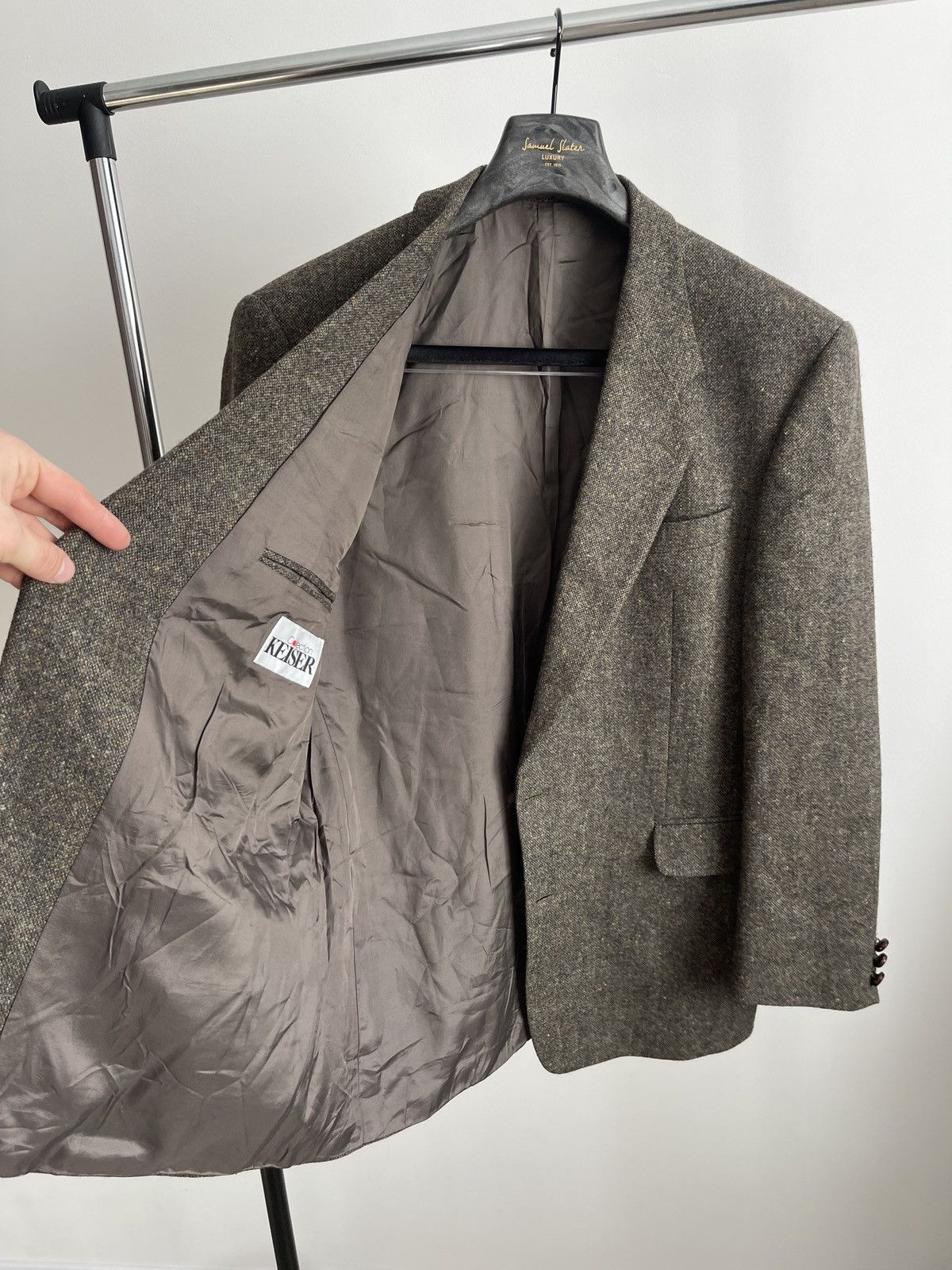 Vintage Vintage blazer tweed sport coat wool Keiser jacket 46R Size 46R - 7 Thumbnail