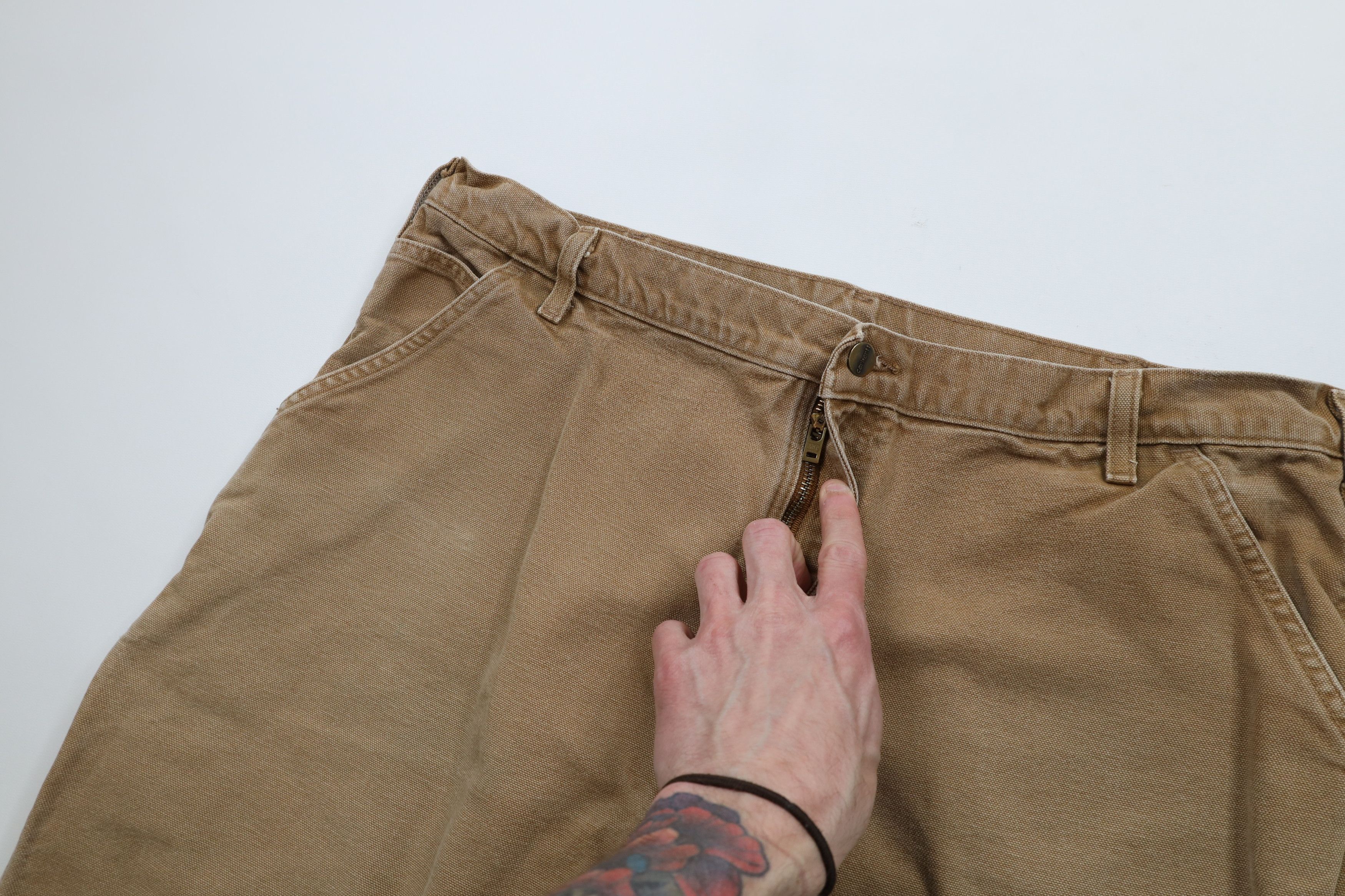 Carhartt × Vintage Vintage Y2K Carhartt Wide Leg Dungaree Pants Duck Brown Size US 40 / EU 56 - 6 Thumbnail