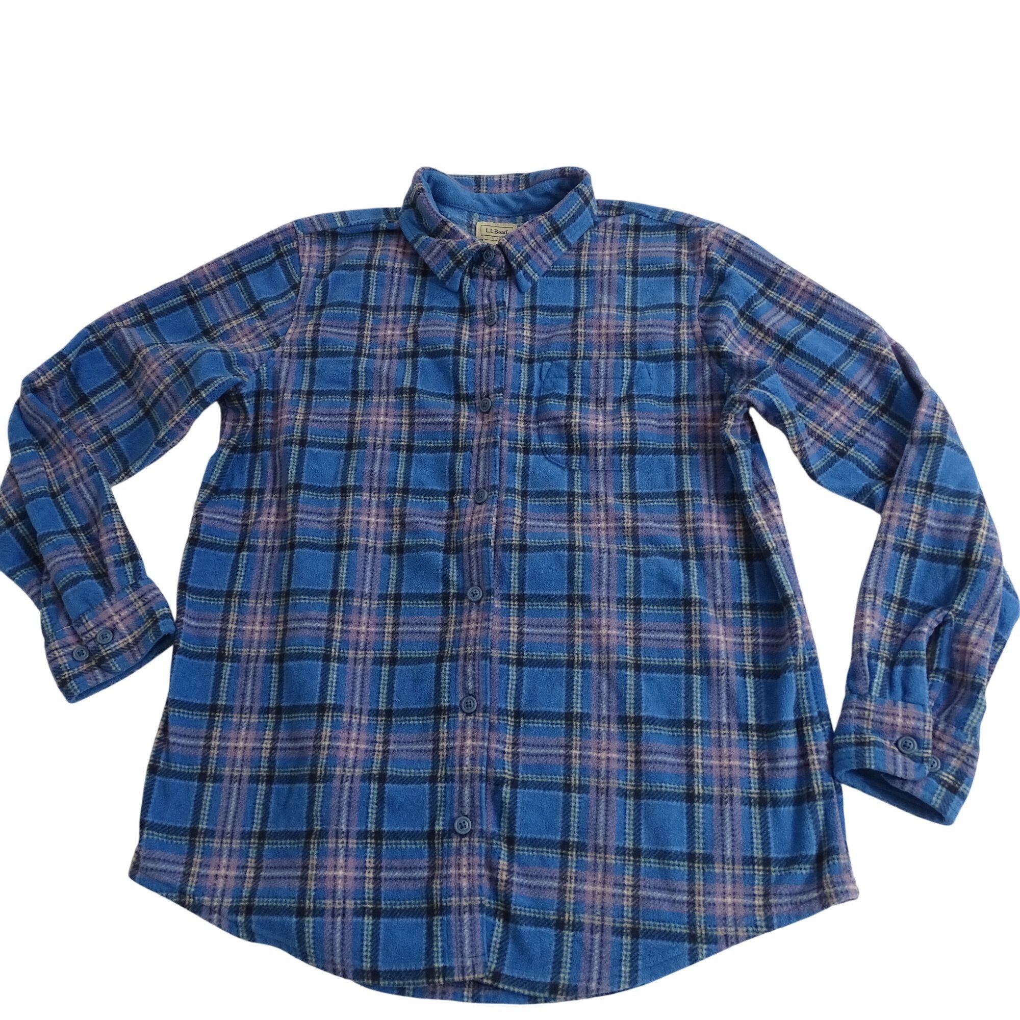 L.L. Bean Vintage LL Bean Blue Purple Plaid Fleece Shirt Women Size M Size M / US 6-8 / IT 42-44 - 1 Thumbnail
