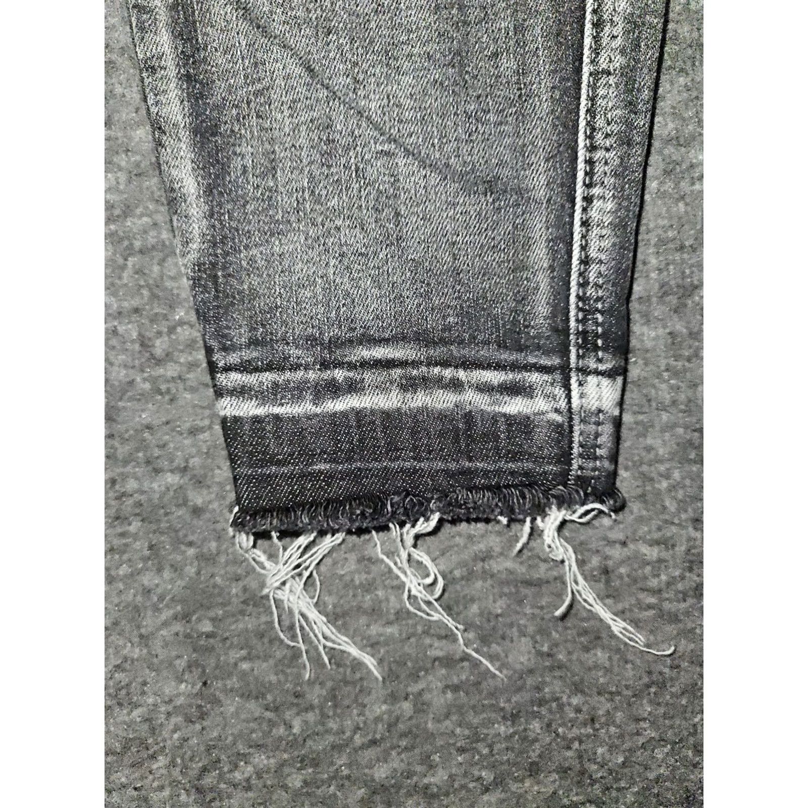 Vintage VINTAGE Judy Blue Skinny Fit Ankle Jeans Women's 13/31 Black Frayed Hem Stretch Preppy Size 34" / US 12 / IT 48 - 6 Thumbnail