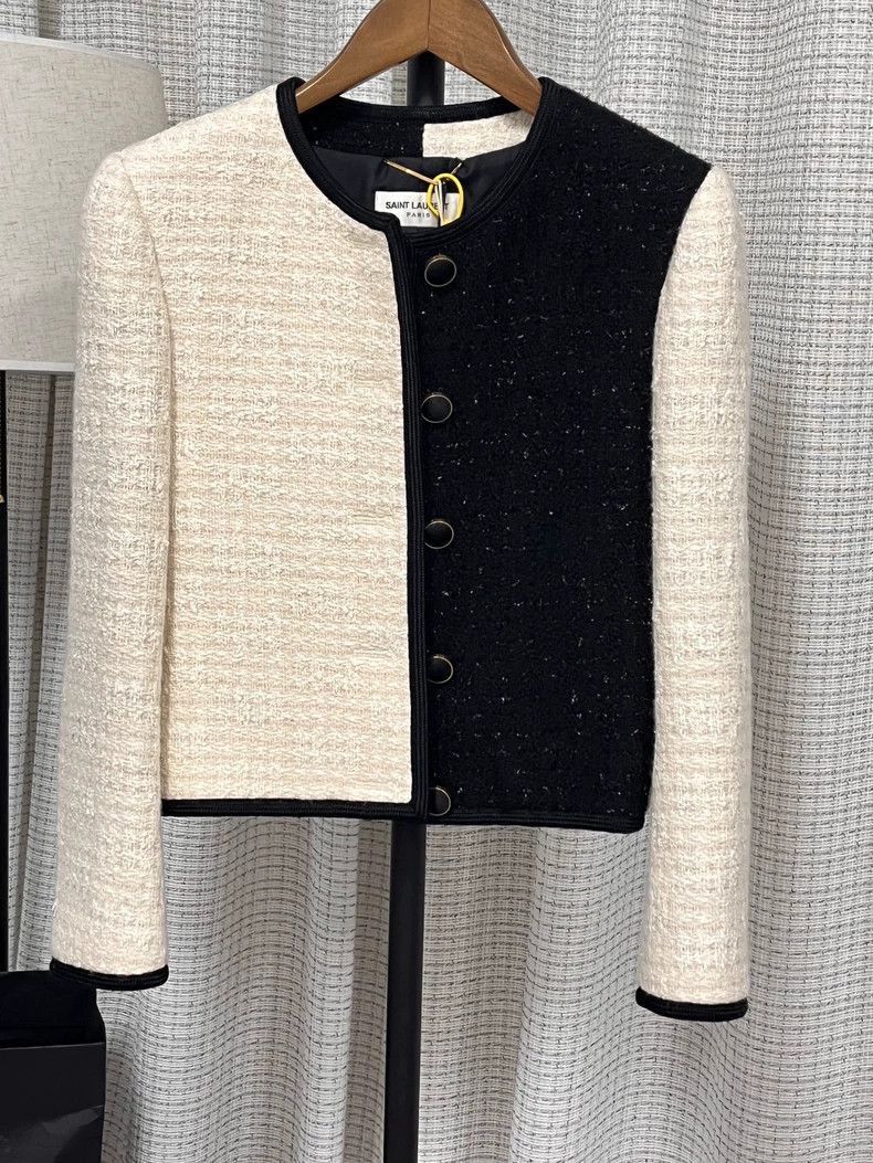 Saint Laurent Paris Saint Laurent Black and White Jacket-2