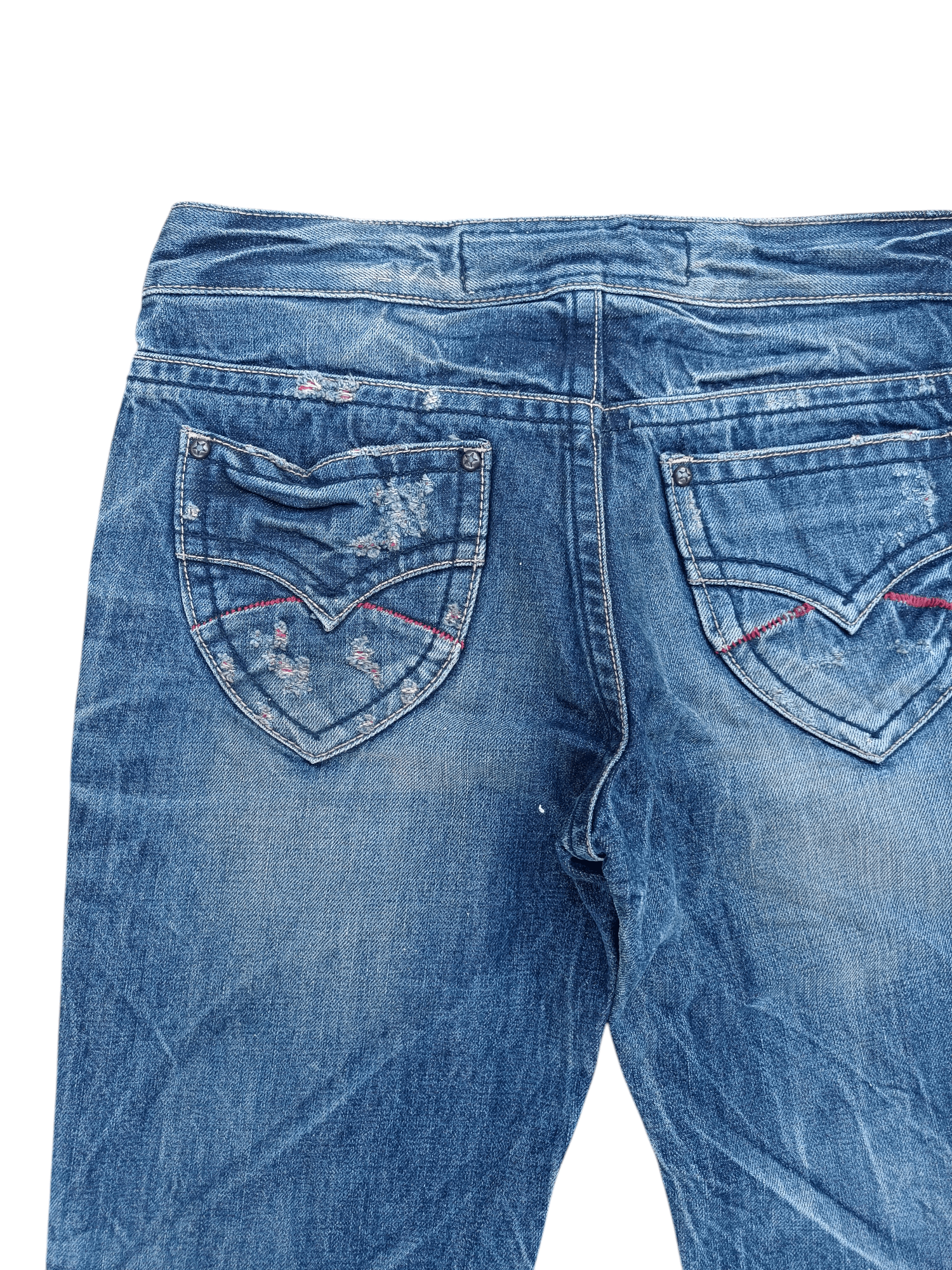 If Six Was Nine × Jean × Tornado Mart VTG Flare Jeans Japan Redpepper Distressed Whiskers Denim Size US 35 - 7 Thumbnail
