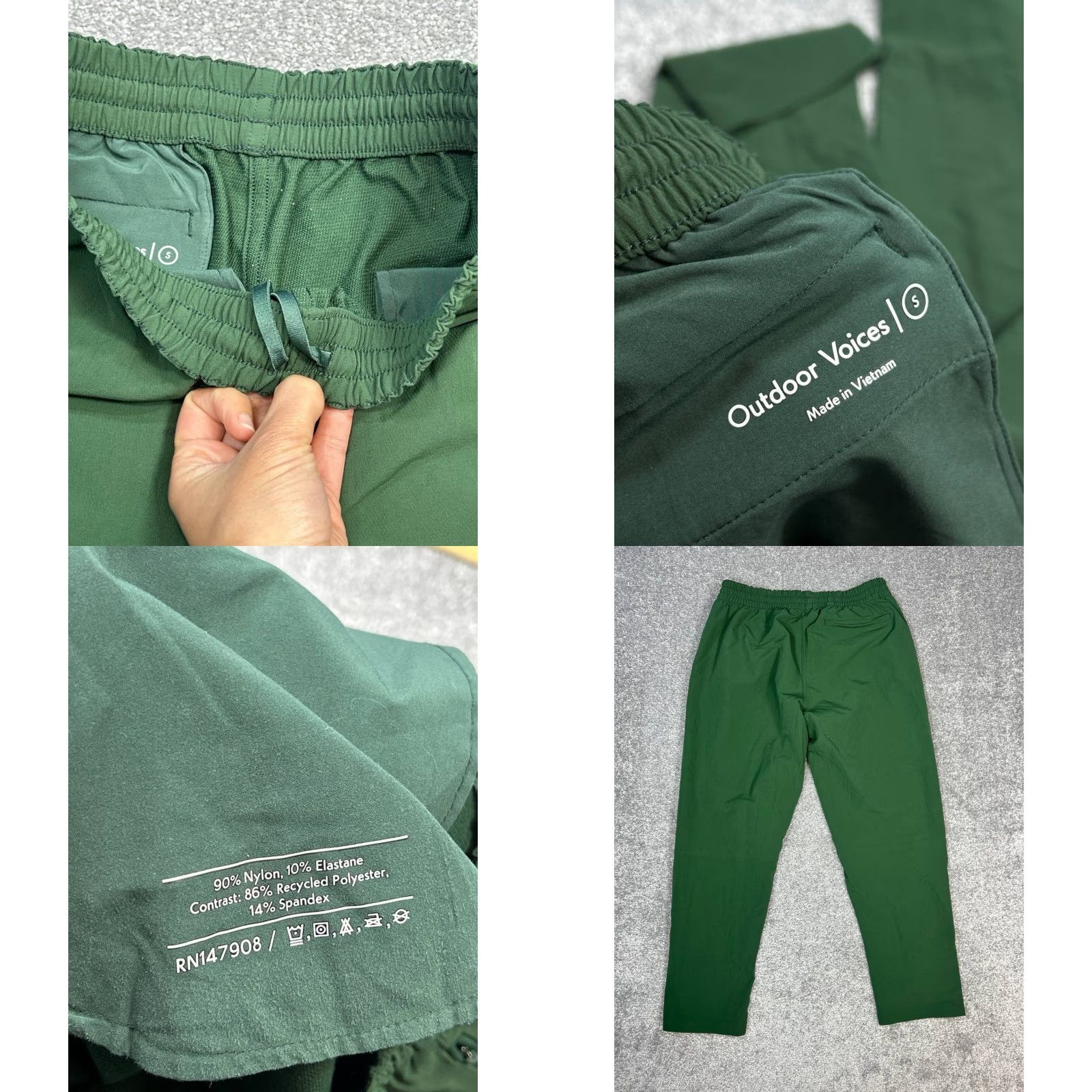 Outdoor Voices Outdoor Voices Pants Mens S Green Jogger Regular Straight Leg Mid Rise Drawstring Size US 29 - 8 Thumbnail